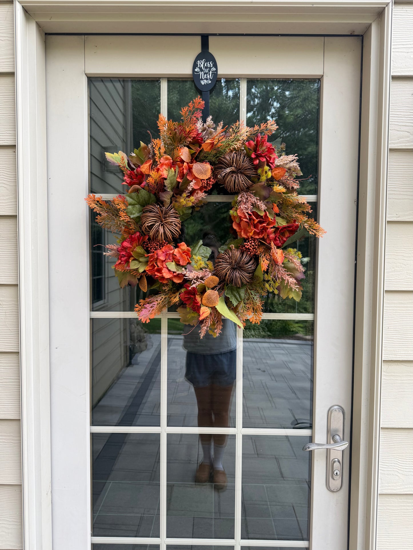 Grapevine Pumpkin & Hydrangea Fall Wreath