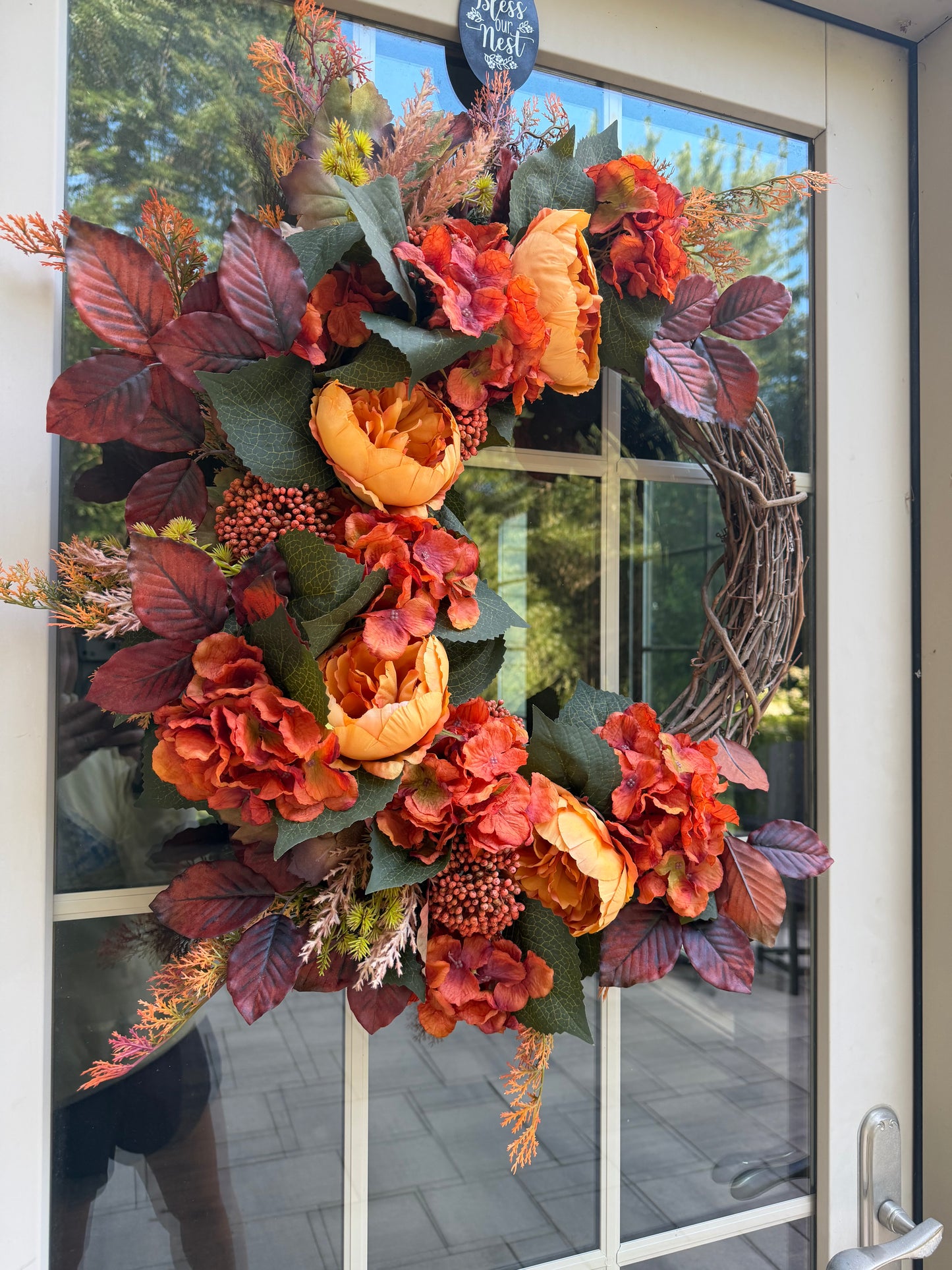 Terracotta Hydrangea & Peony Fall Wreath