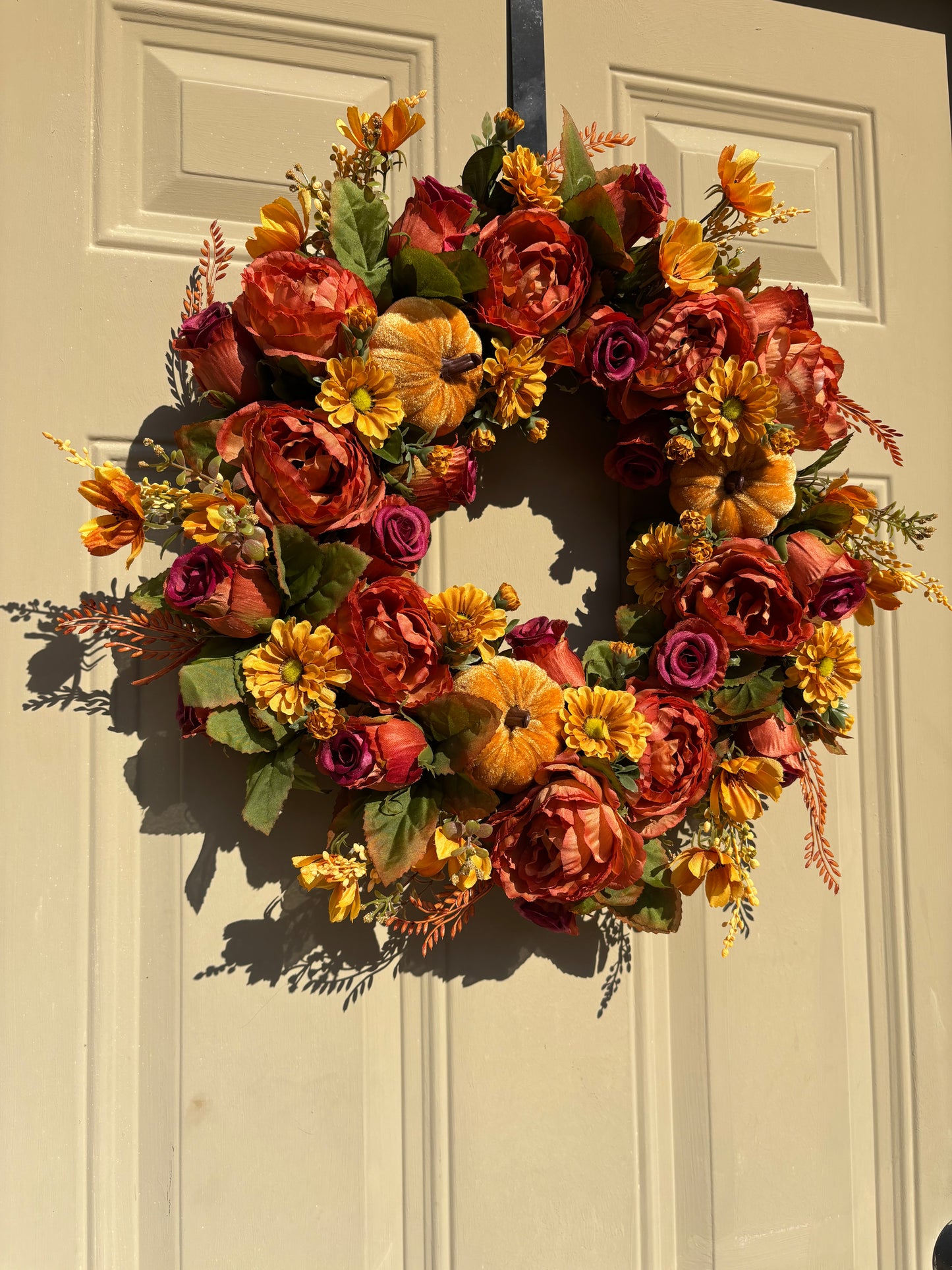 Peony and Rose Fall Wreath