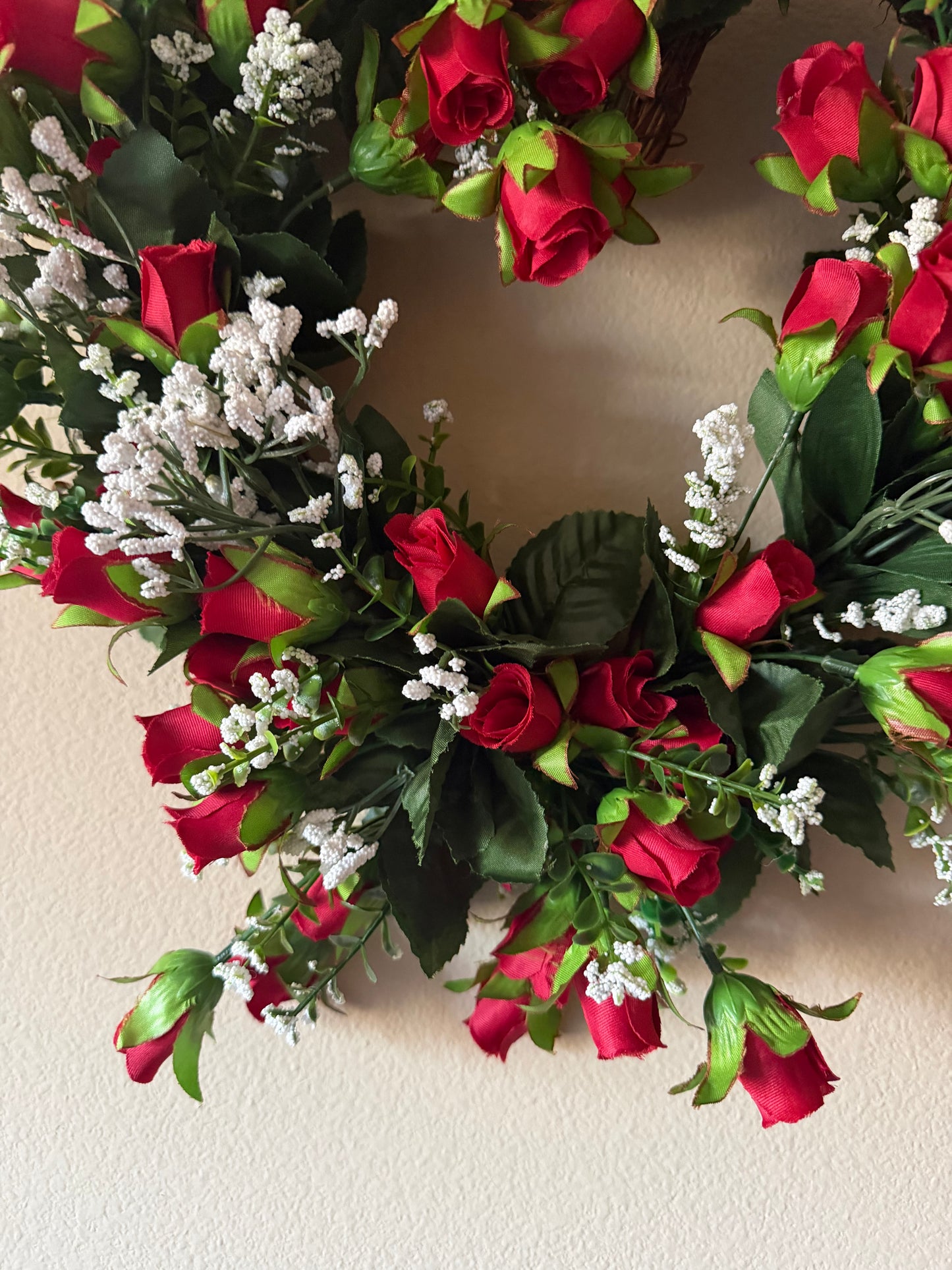 Red Rose Bud Valentine's Day Wreath