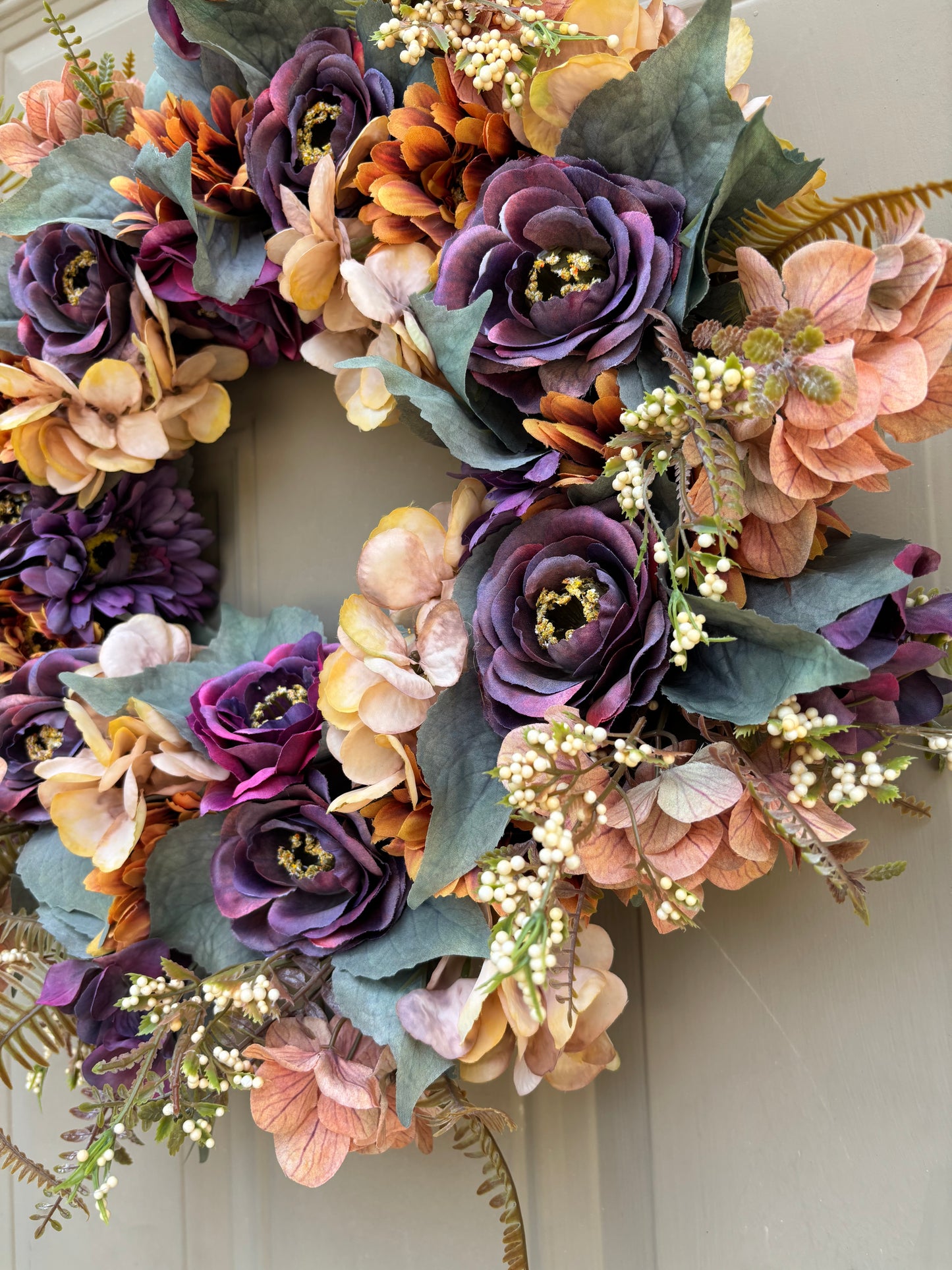 Camellia & Hydrangea Fall Wreath