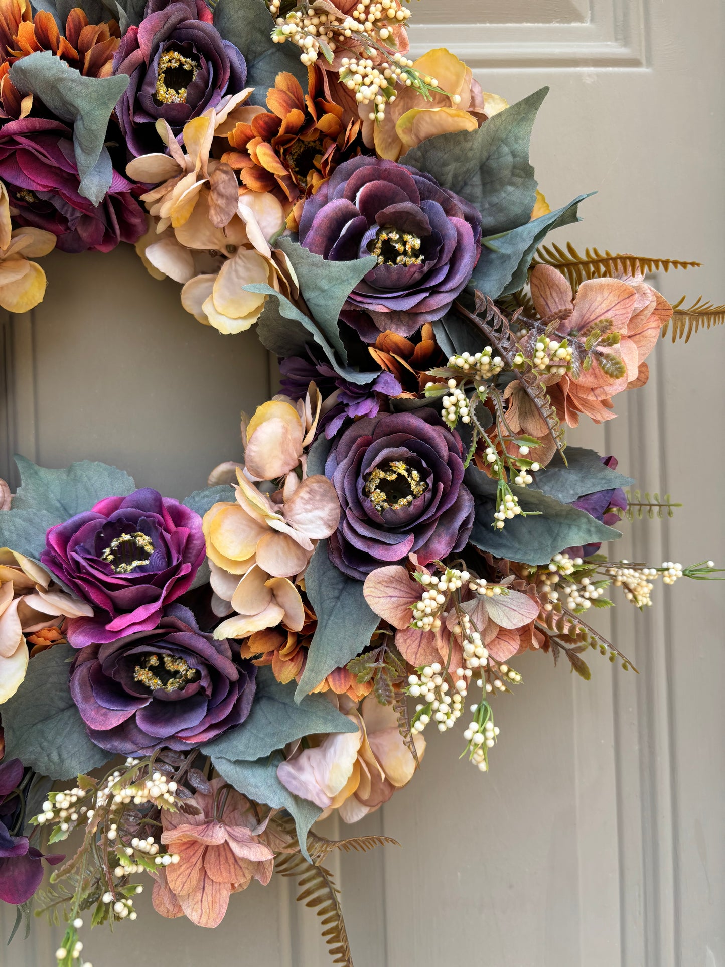 Camellia & Hydrangea Fall Wreath