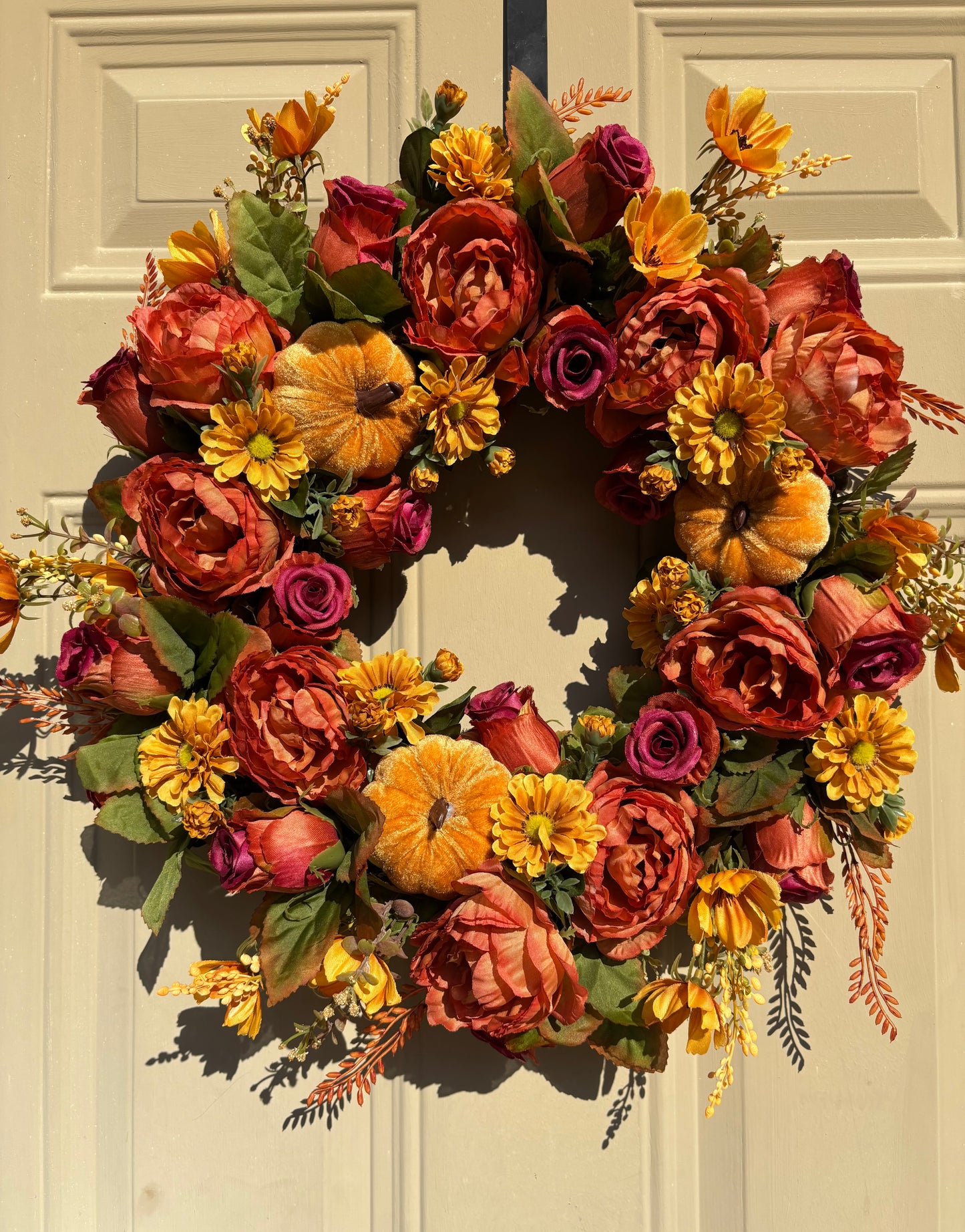 Peony and Rose Fall Wreath