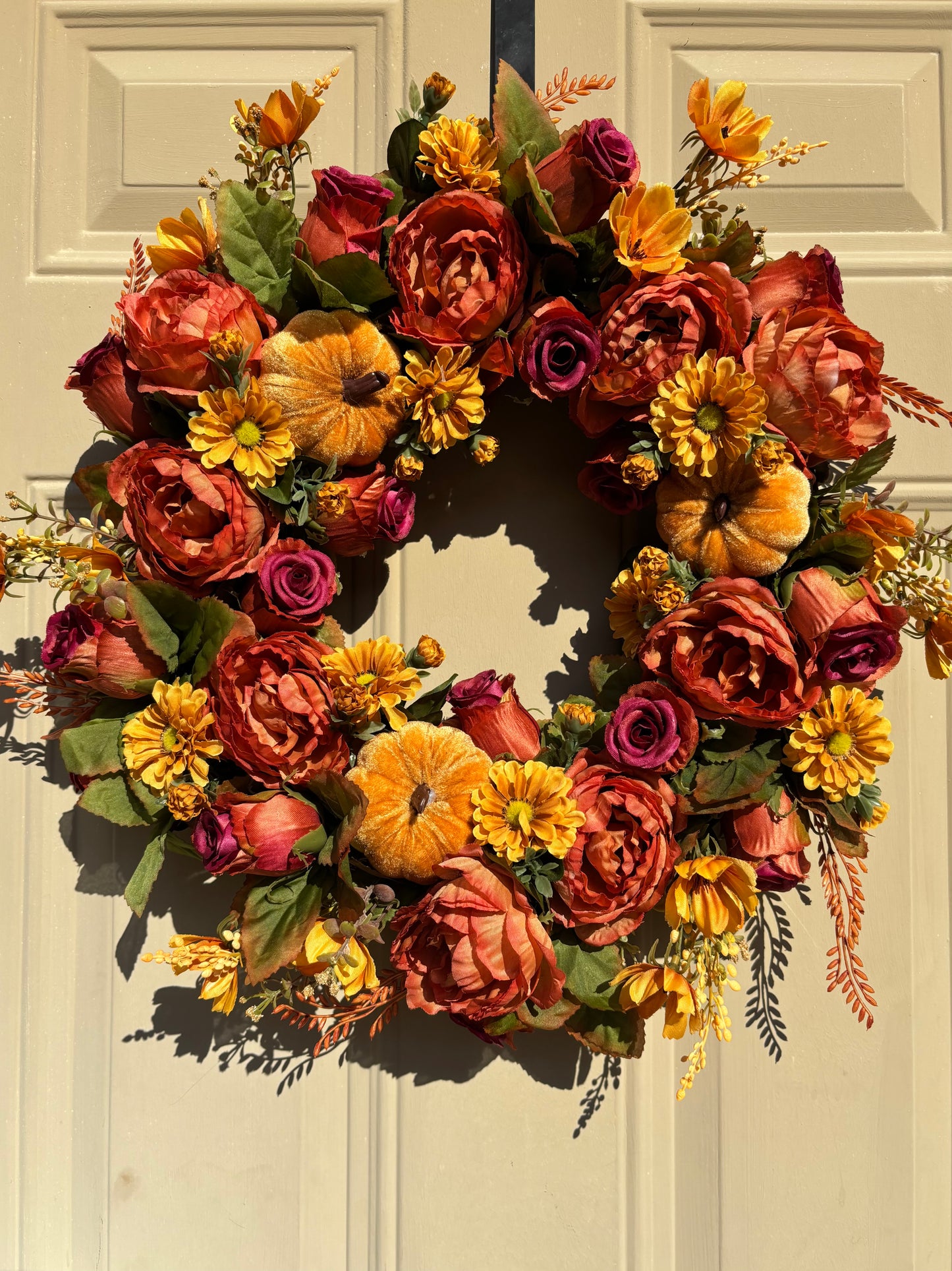 Peony and Rose Fall Wreath