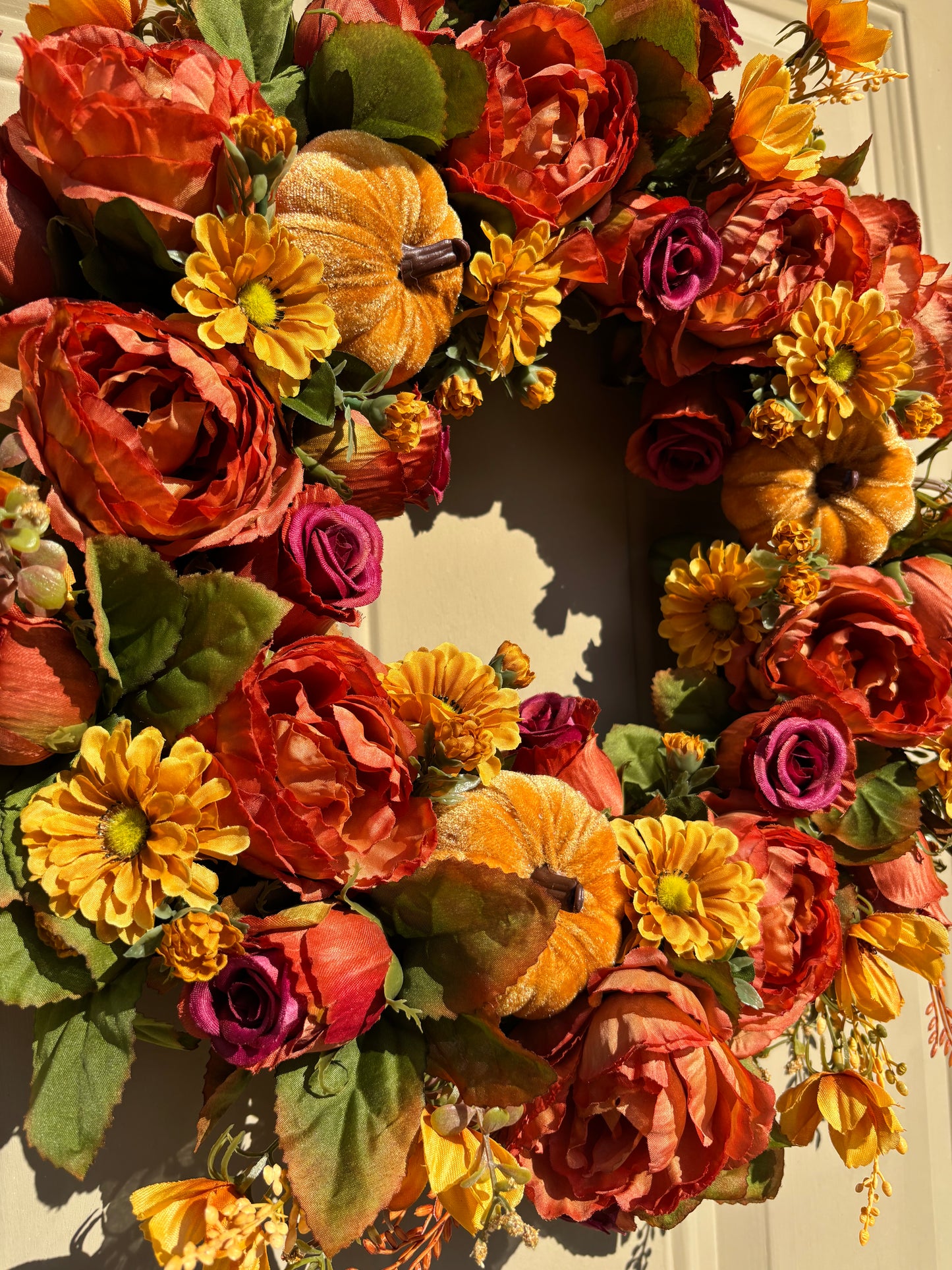 Peony and Rose Fall Wreath