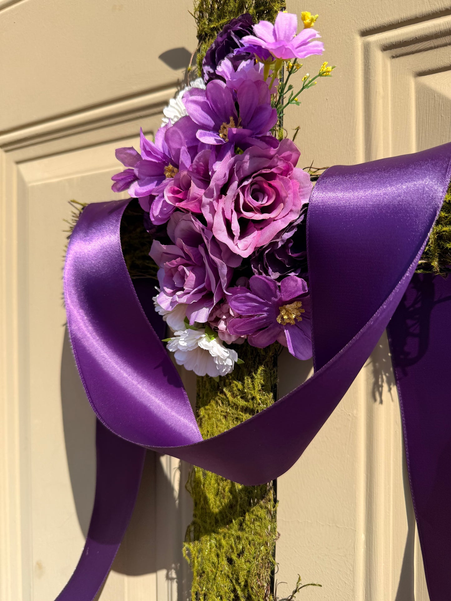 Easter Cross Purple Door Hanger