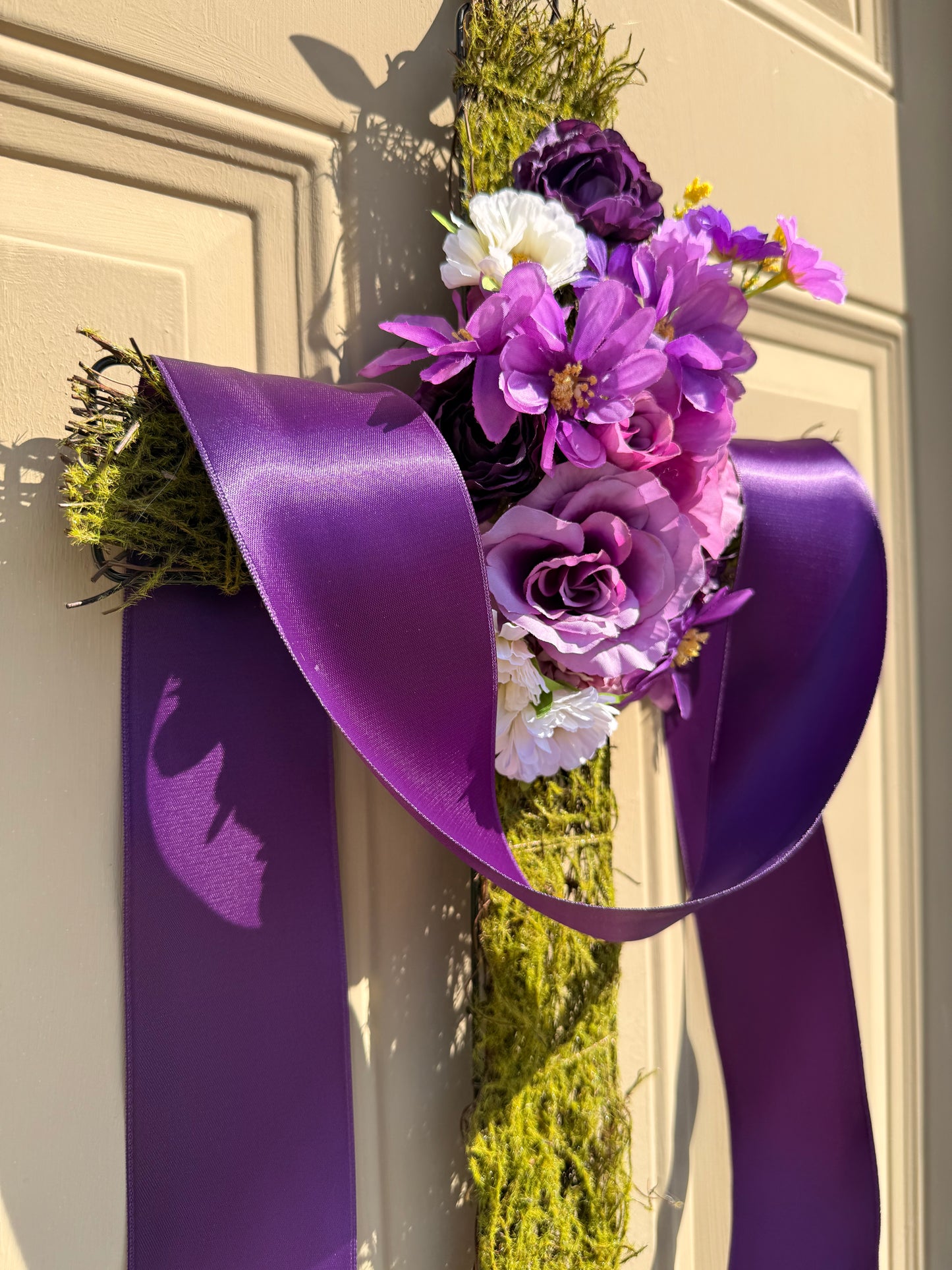 Easter Cross Purple Door Hanger