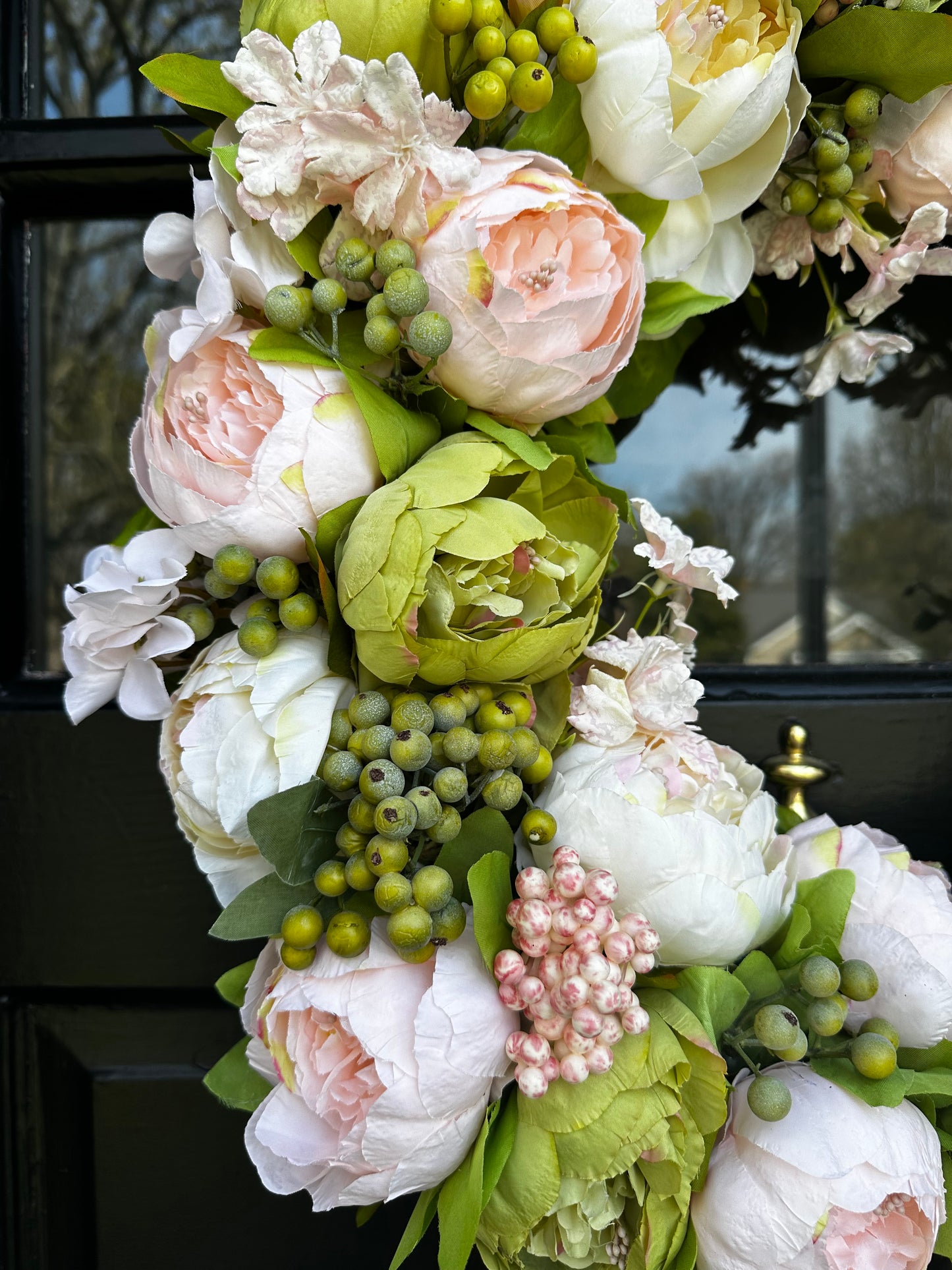 "Mother's Day" Pink Peony Spring Wreath