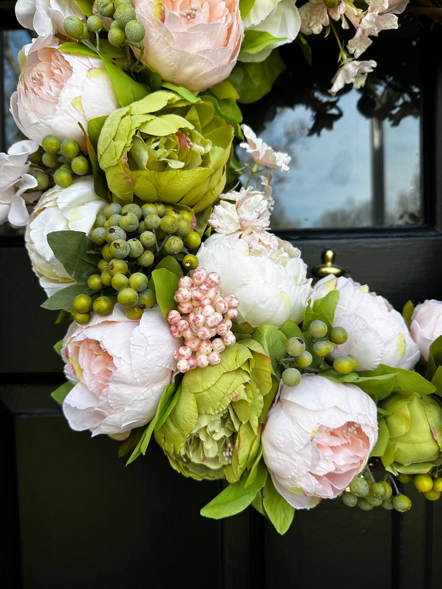 "Mother's Day" Pink Peony Spring Wreath