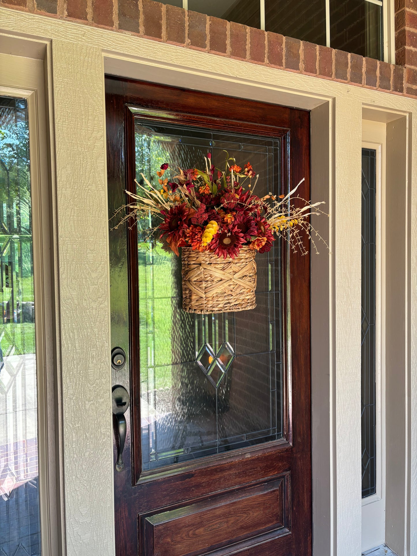 Burgundy Fall Floral Hanging Basket