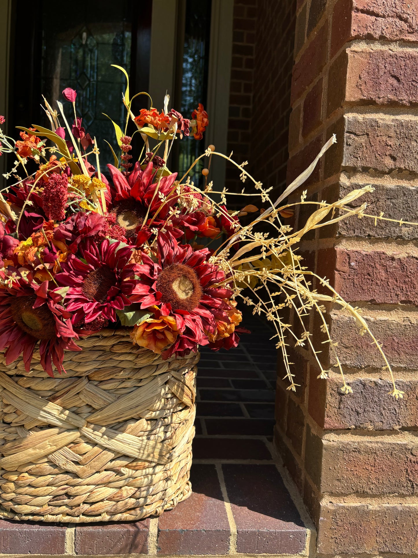 Burgundy Fall Floral Hanging Basket