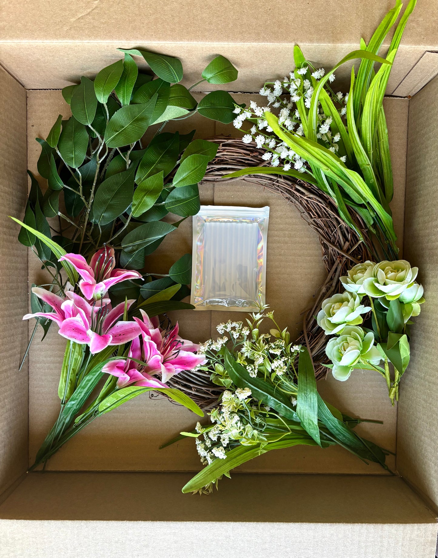 DIY Wreath Kit: Pink Lily