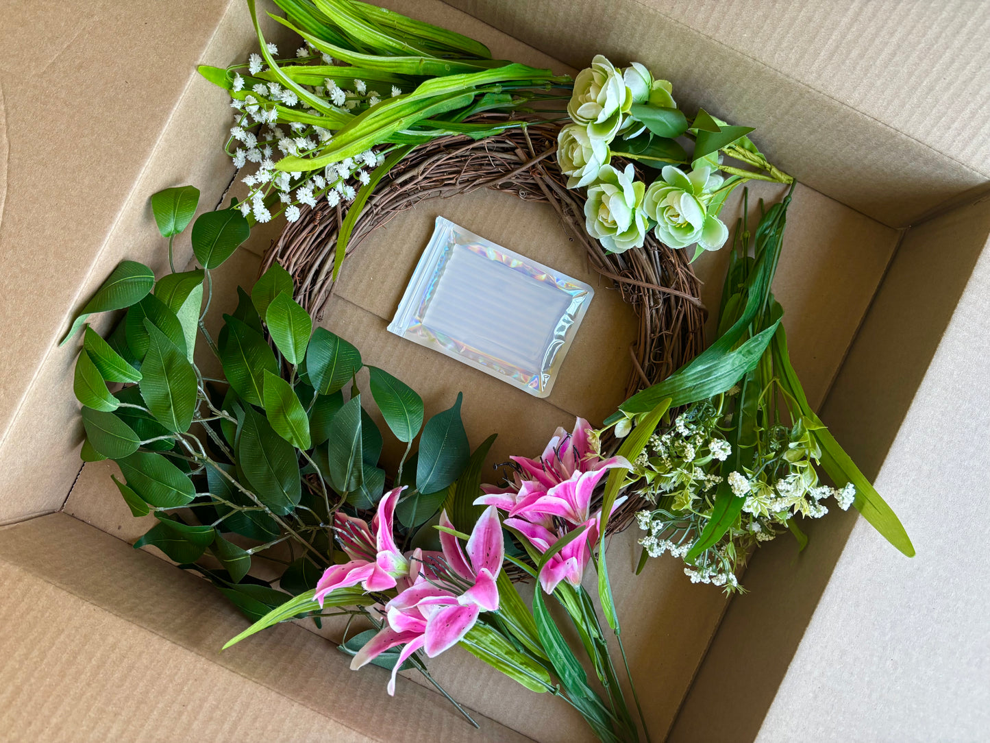 DIY Wreath Kit: Pink Lily