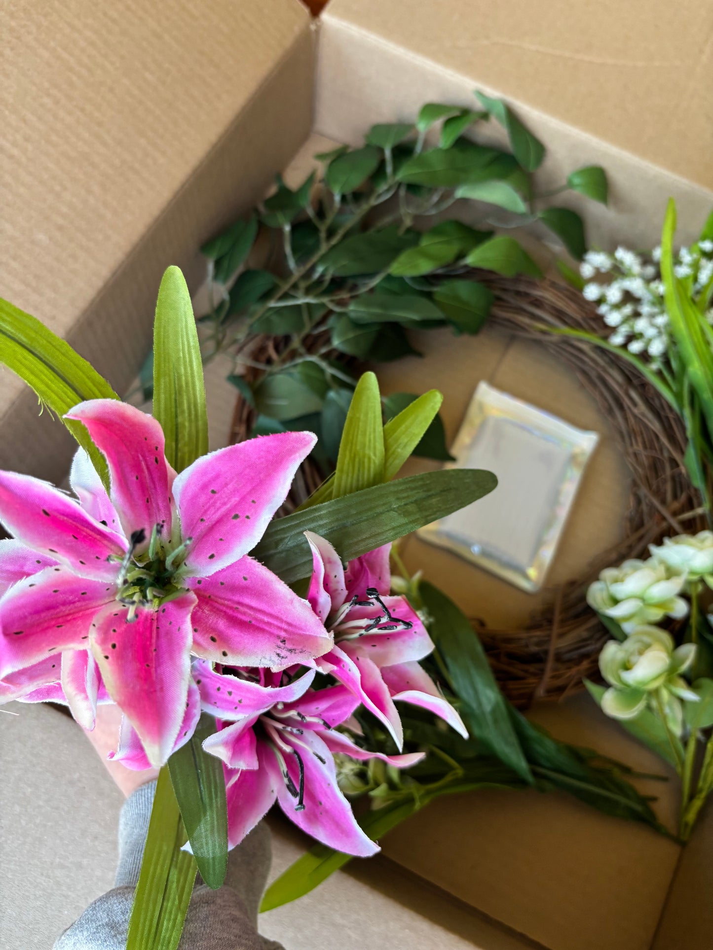 DIY Wreath Kit: Pink Lily