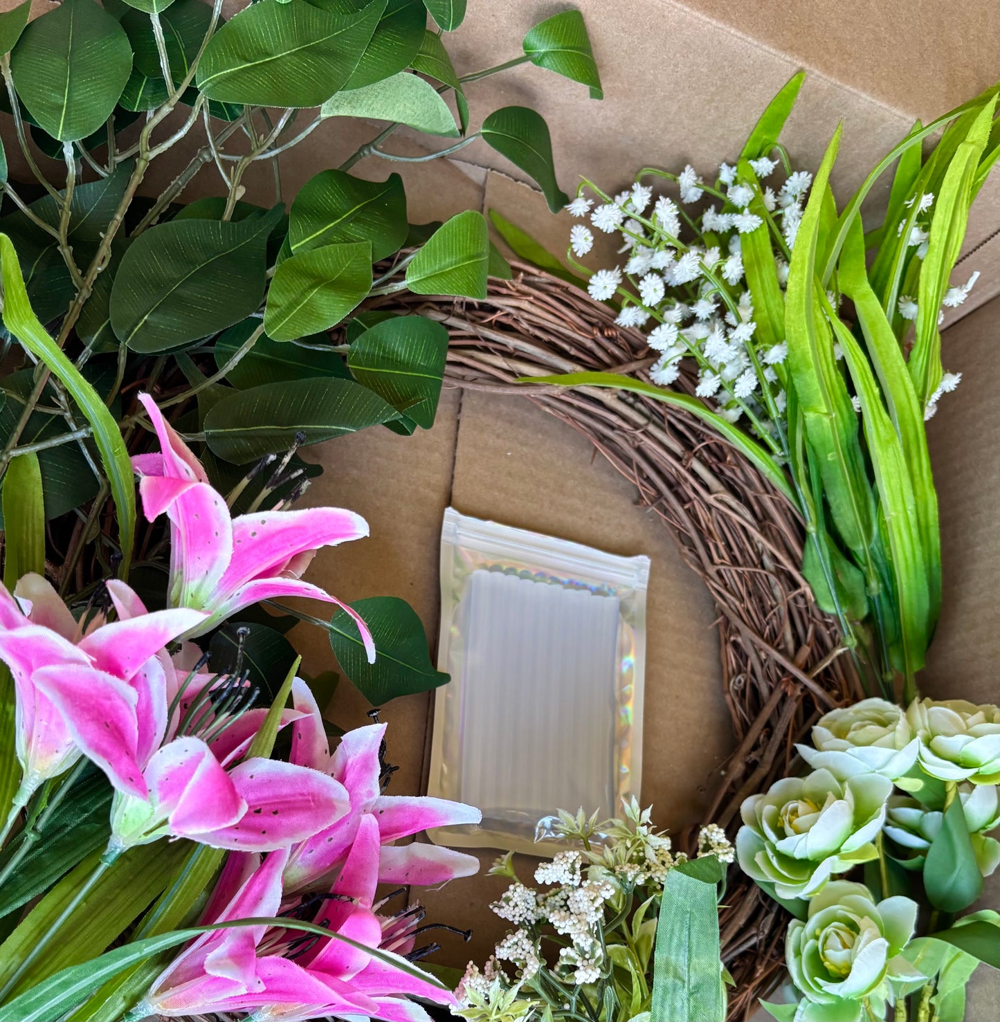 DIY Wreath Kit: Pink Lily