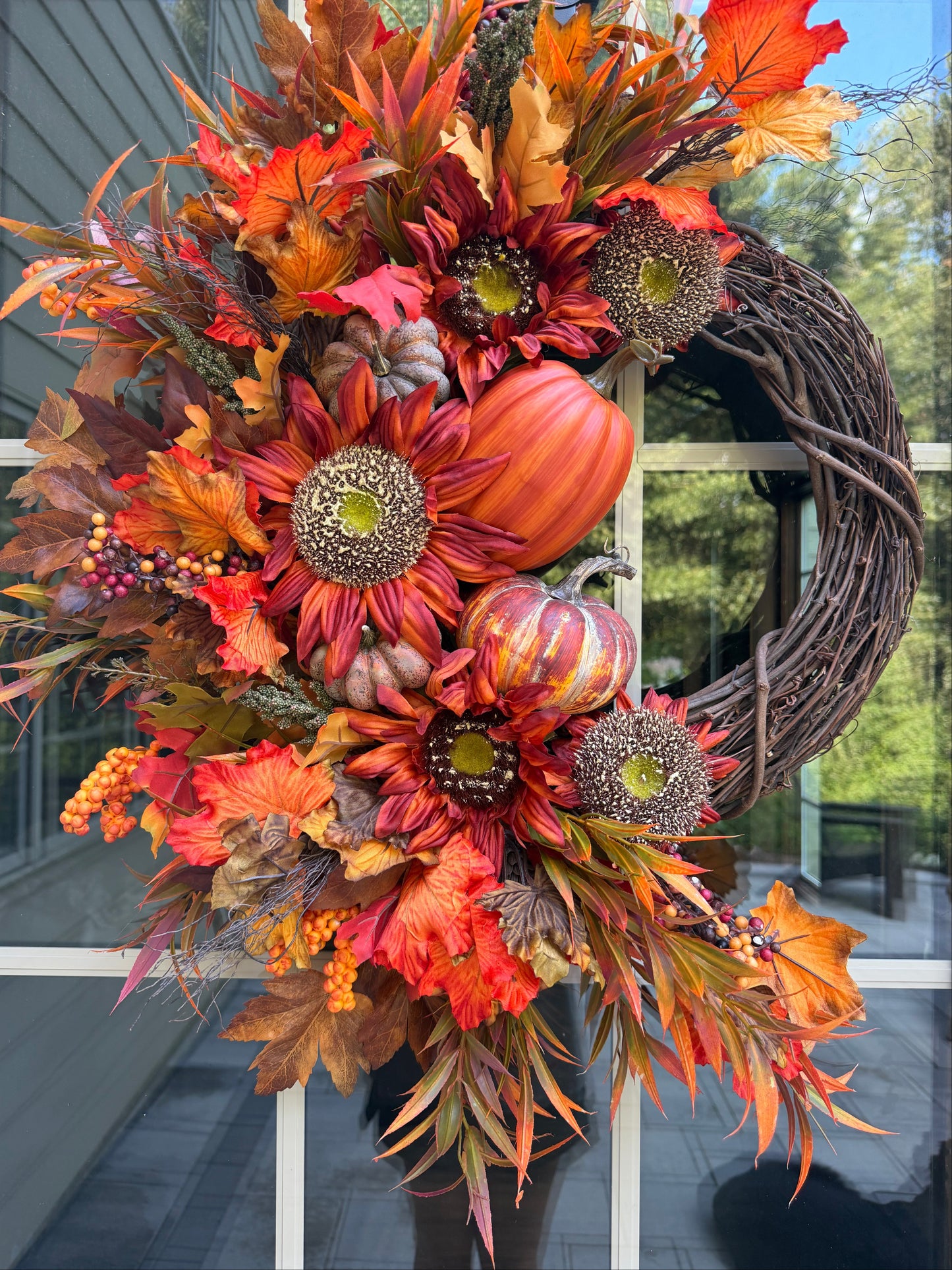 Maple Leaf & Sunflower Fall Wreath