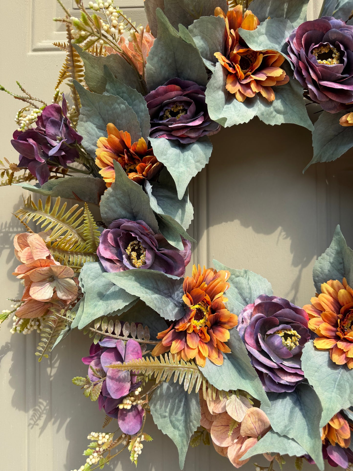 Gerbera and Camellia Fall Wreath