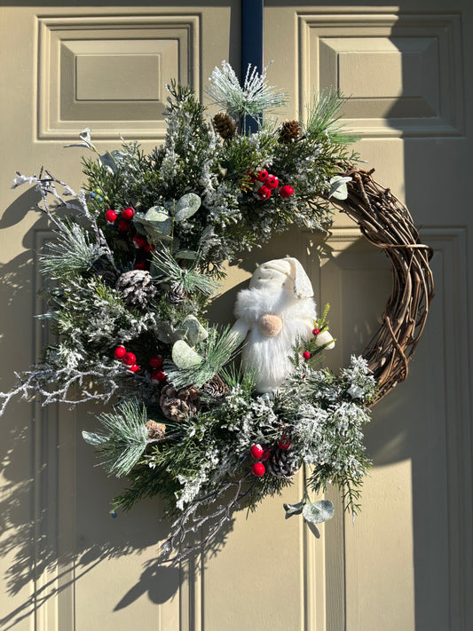 Snowy Gnome Winter Wreath
