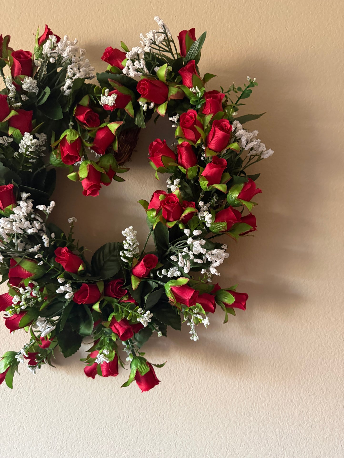 Red Rose Bud Valentine's Day Wreath