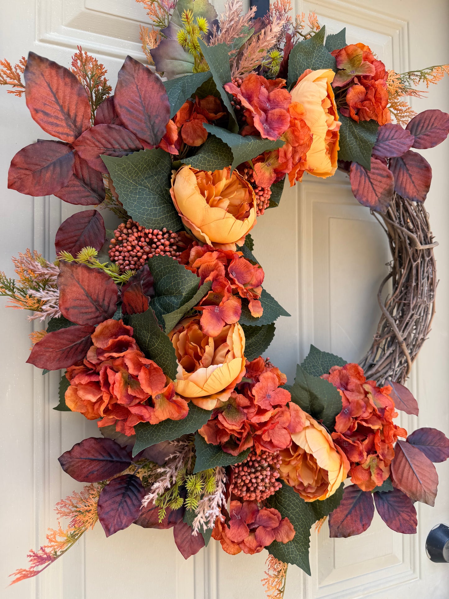 Terracotta Hydrangea & Peony Fall Wreath