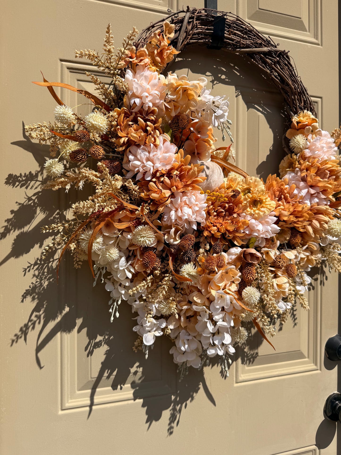 Beige & Cream-Colored Neutral Fall Wreath