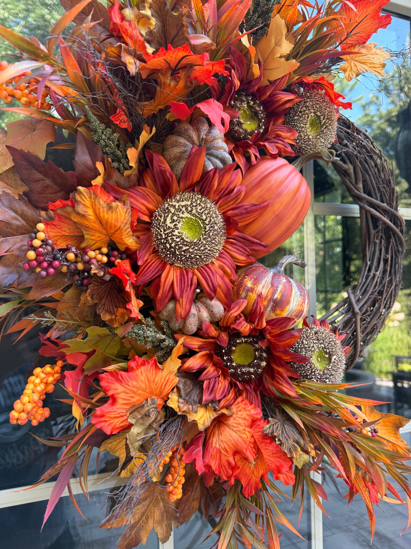 Maple Leaf & Sunflower Fall Wreath