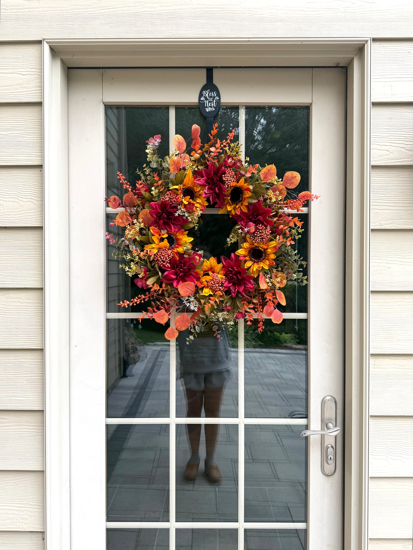 Sunflower and Dahlia Fall Wreath