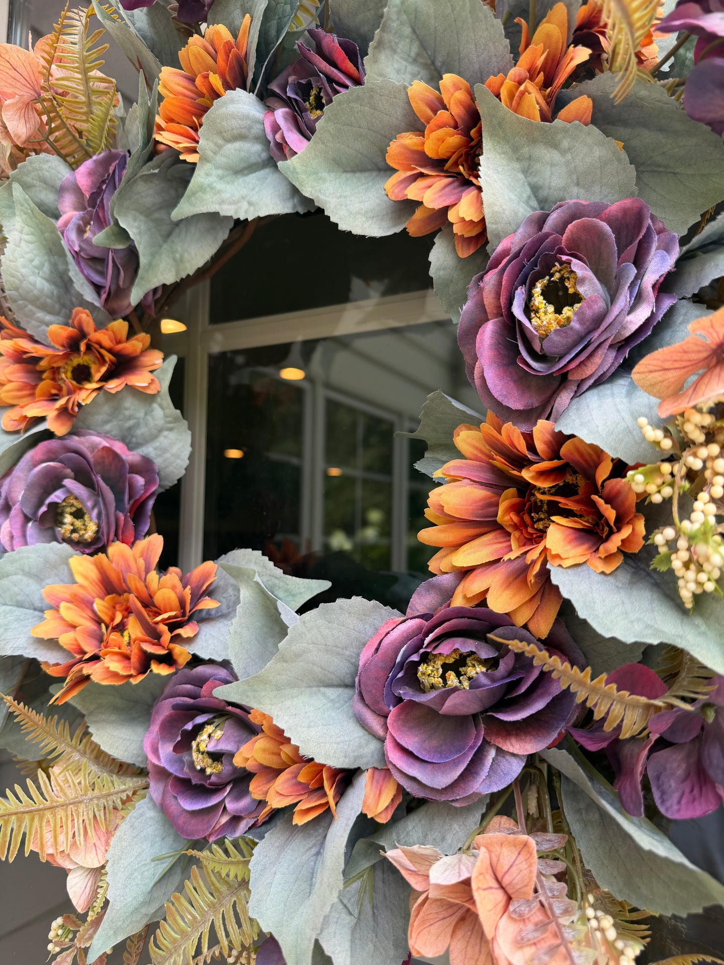 Gerbera and Camellia Fall Wreath