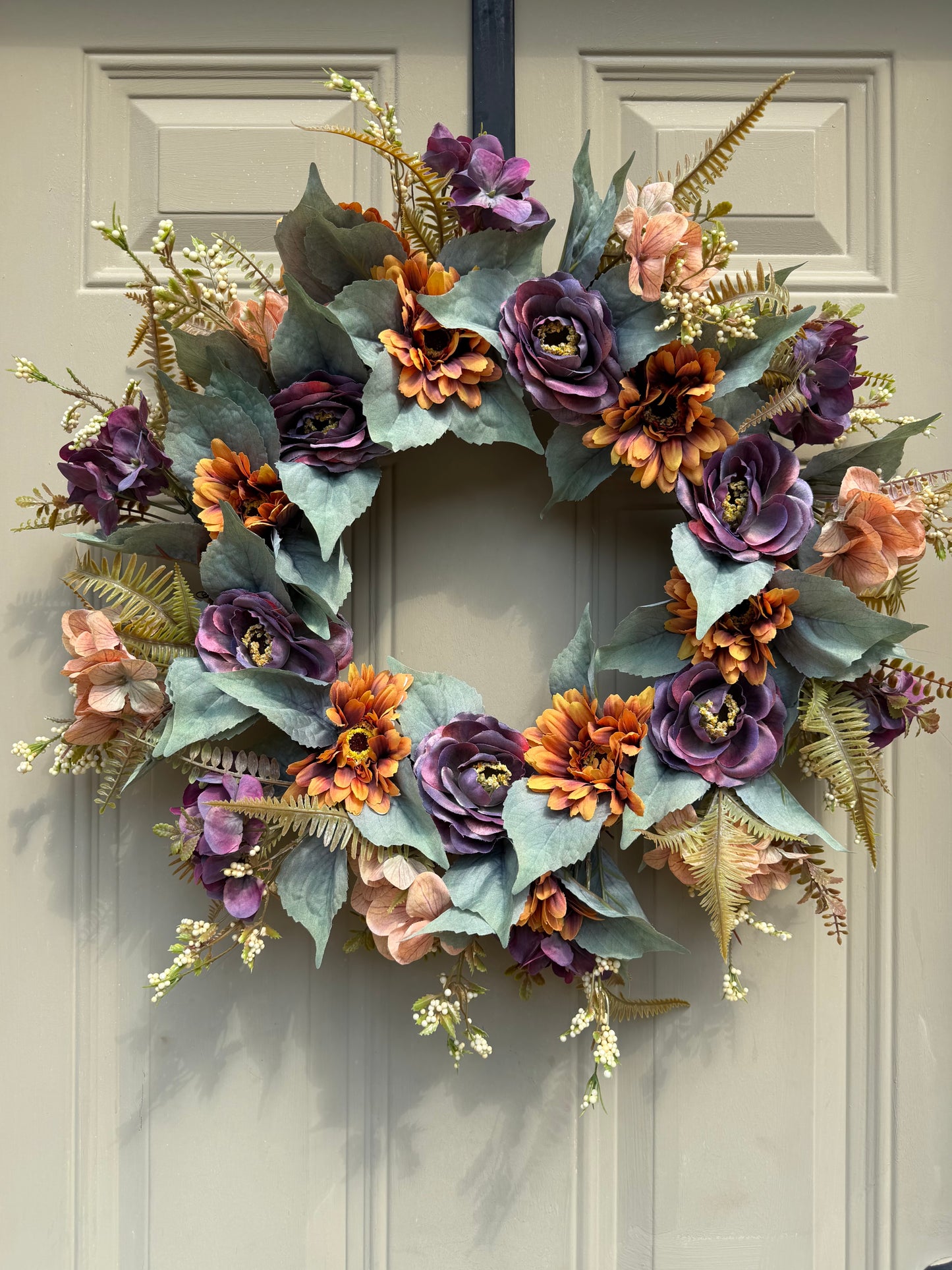 Gerbera and Camellia Fall Wreath