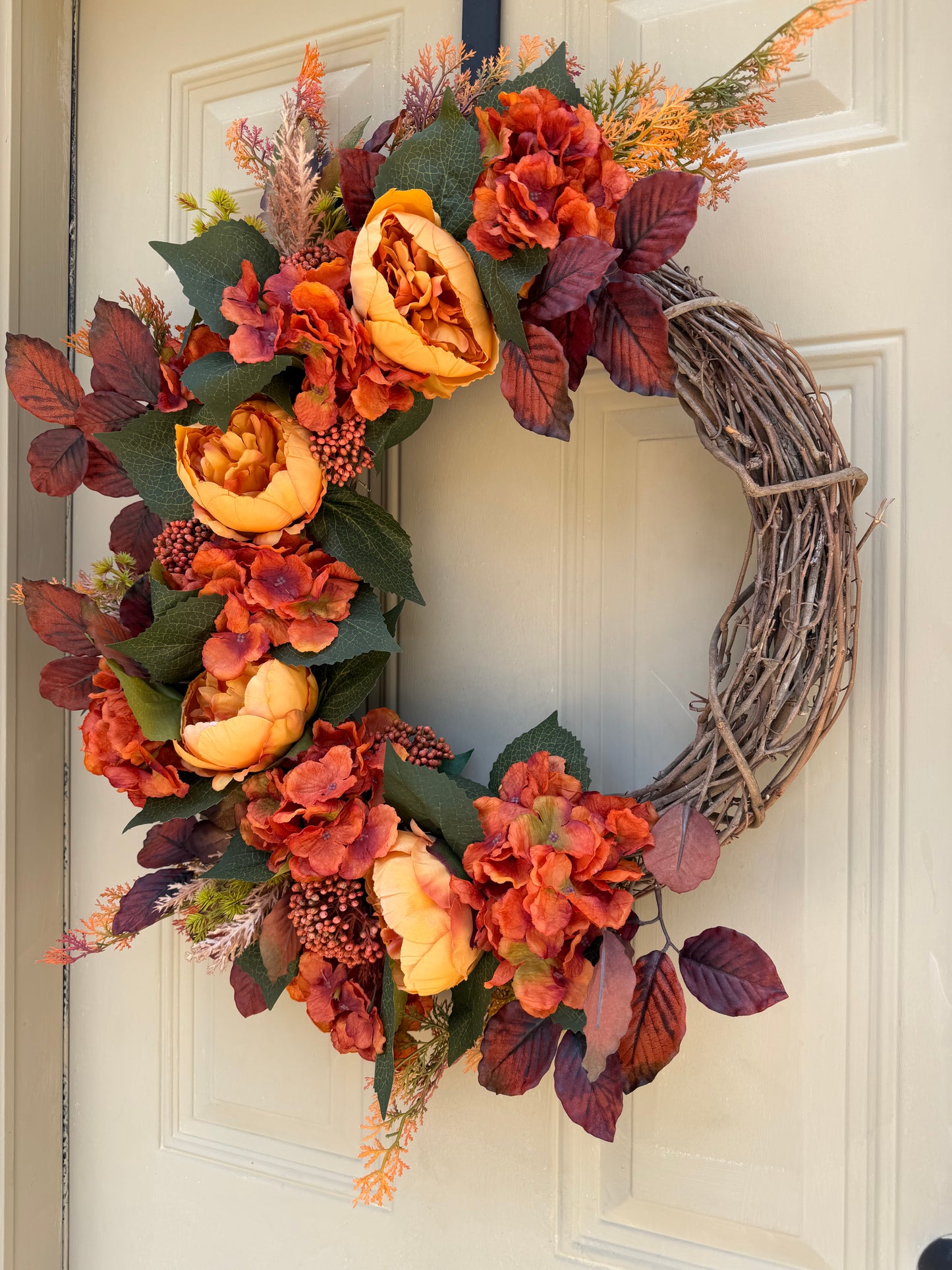 Terracotta Hydrangea & Peony Fall Wreath