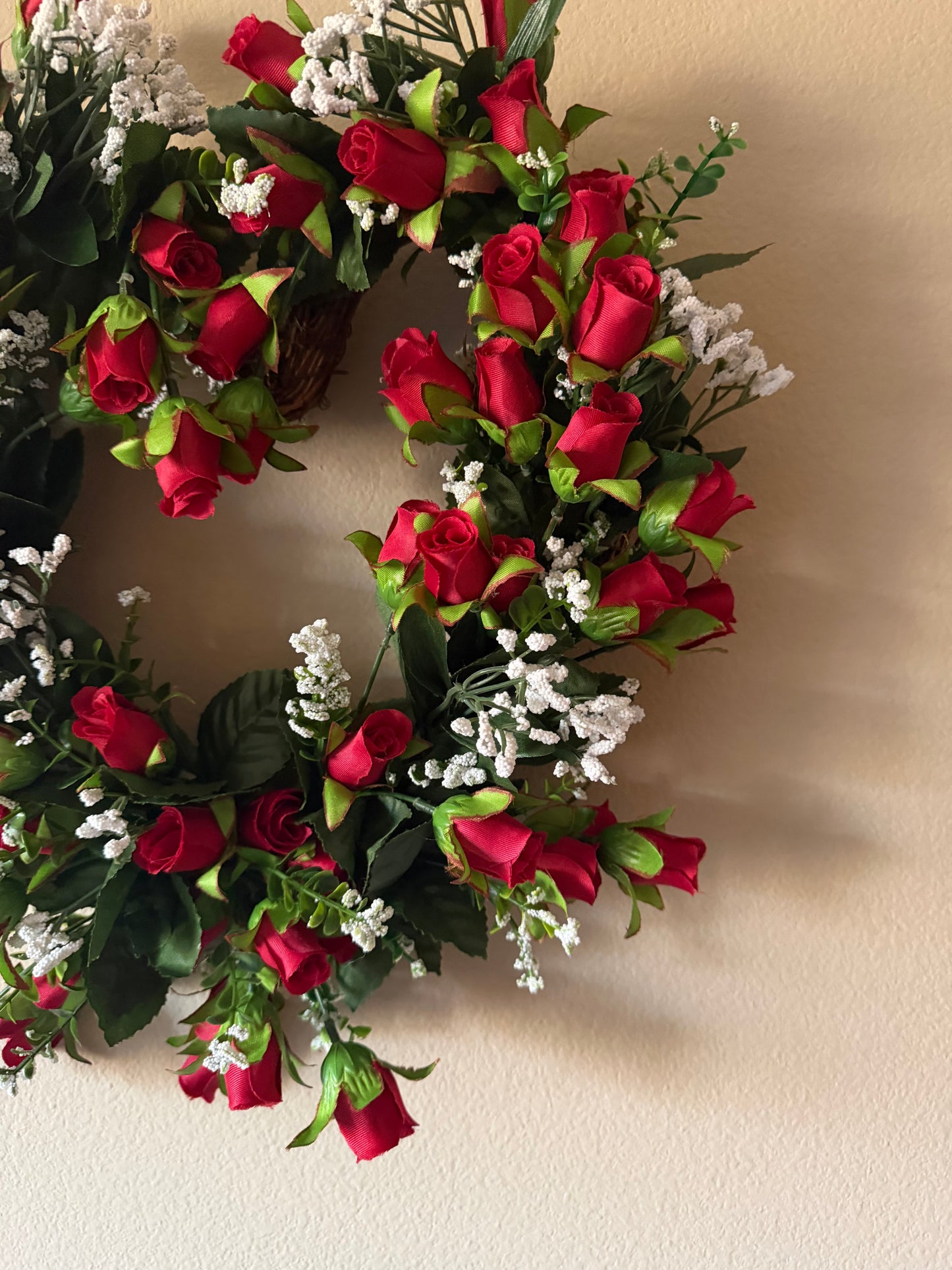 Red Rose Bud Valentine's Day Wreath
