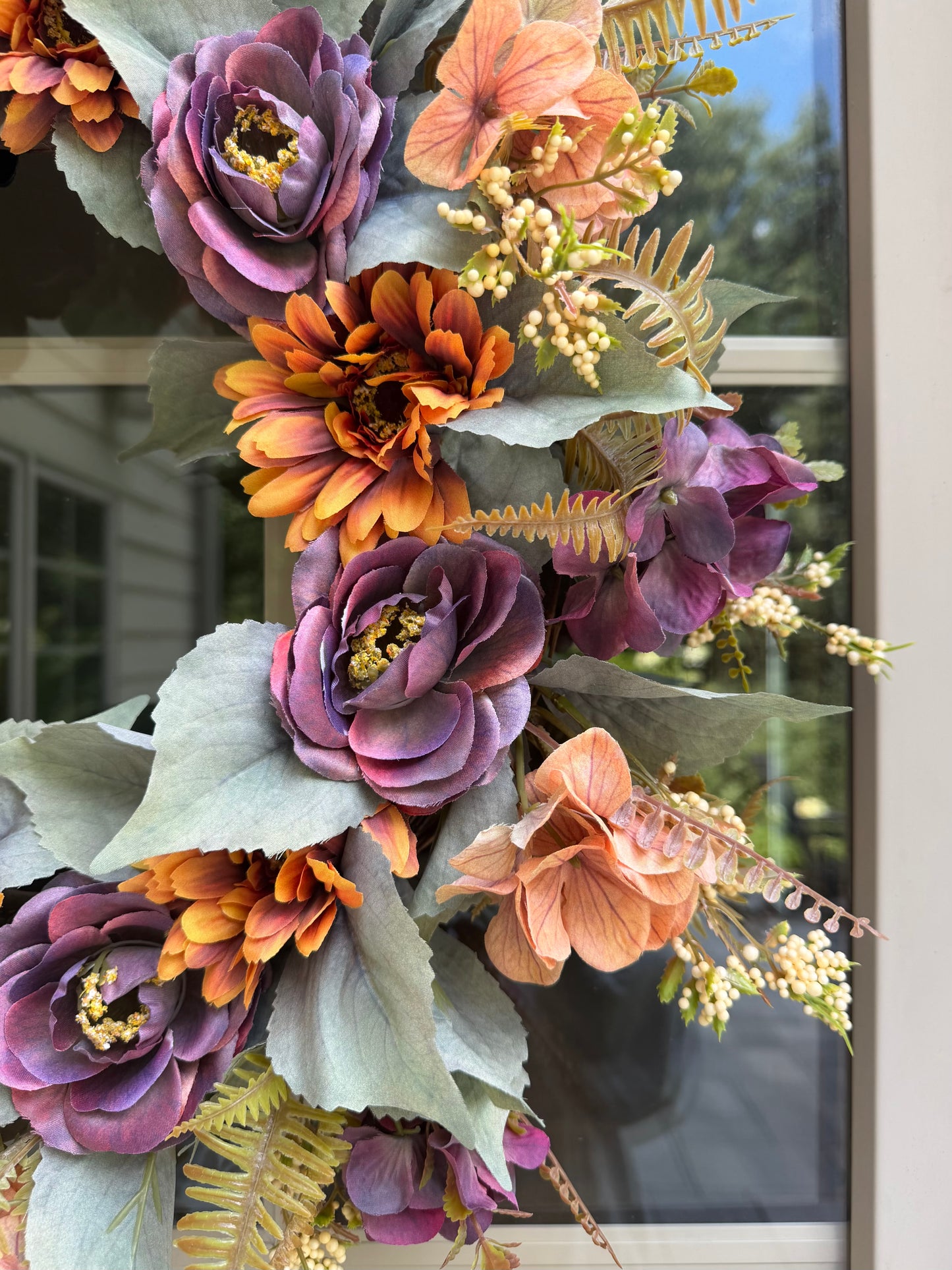Gerbera and Camellia Fall Wreath