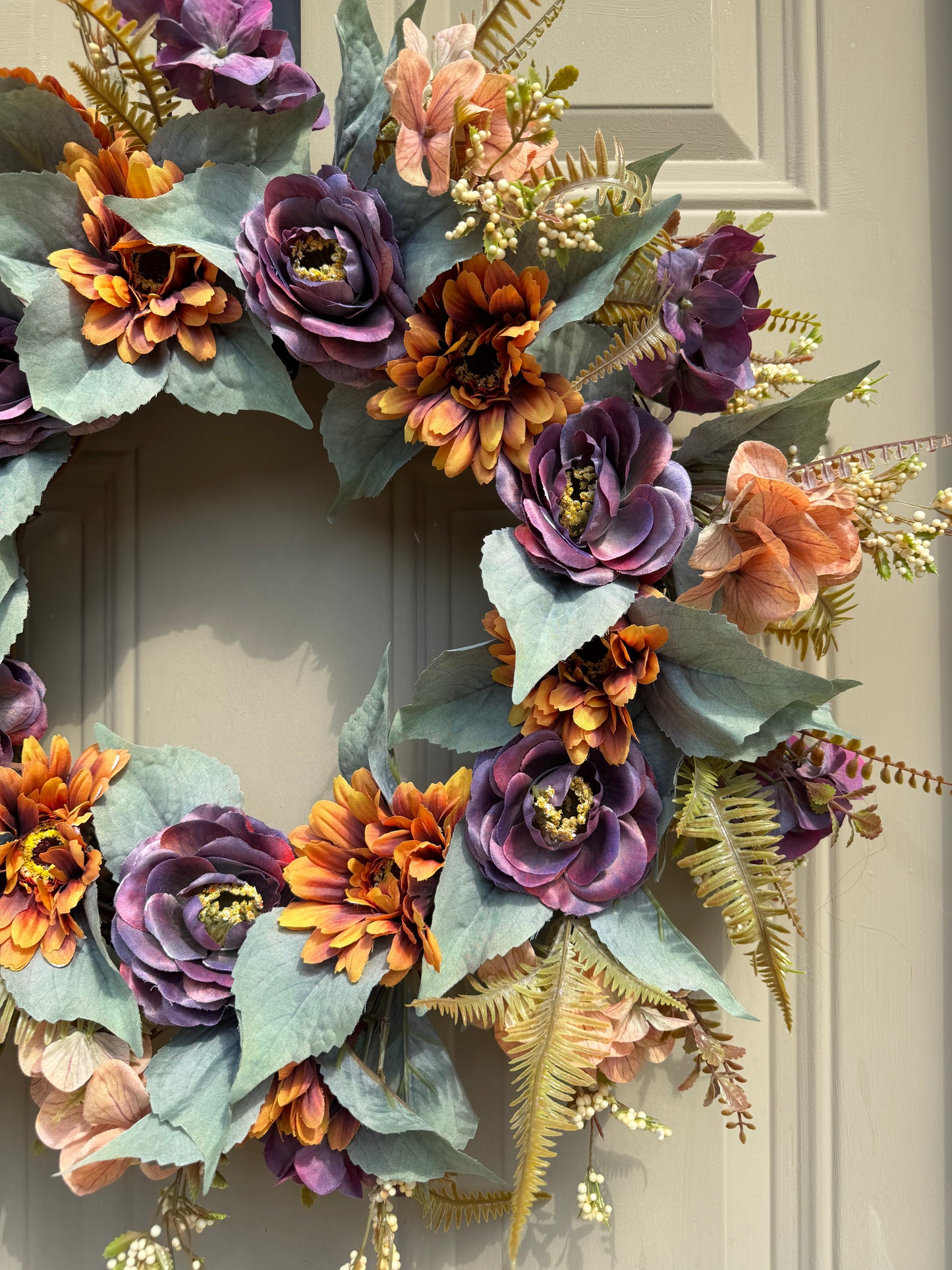 Gerbera and Camellia Fall Wreath
