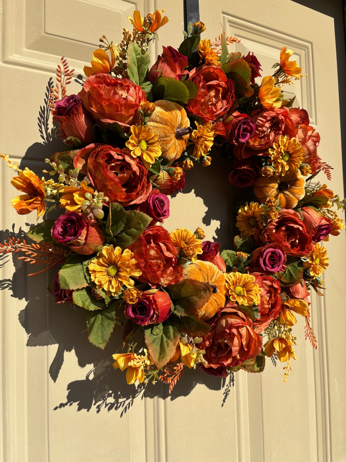 Peony and Rose Fall Wreath