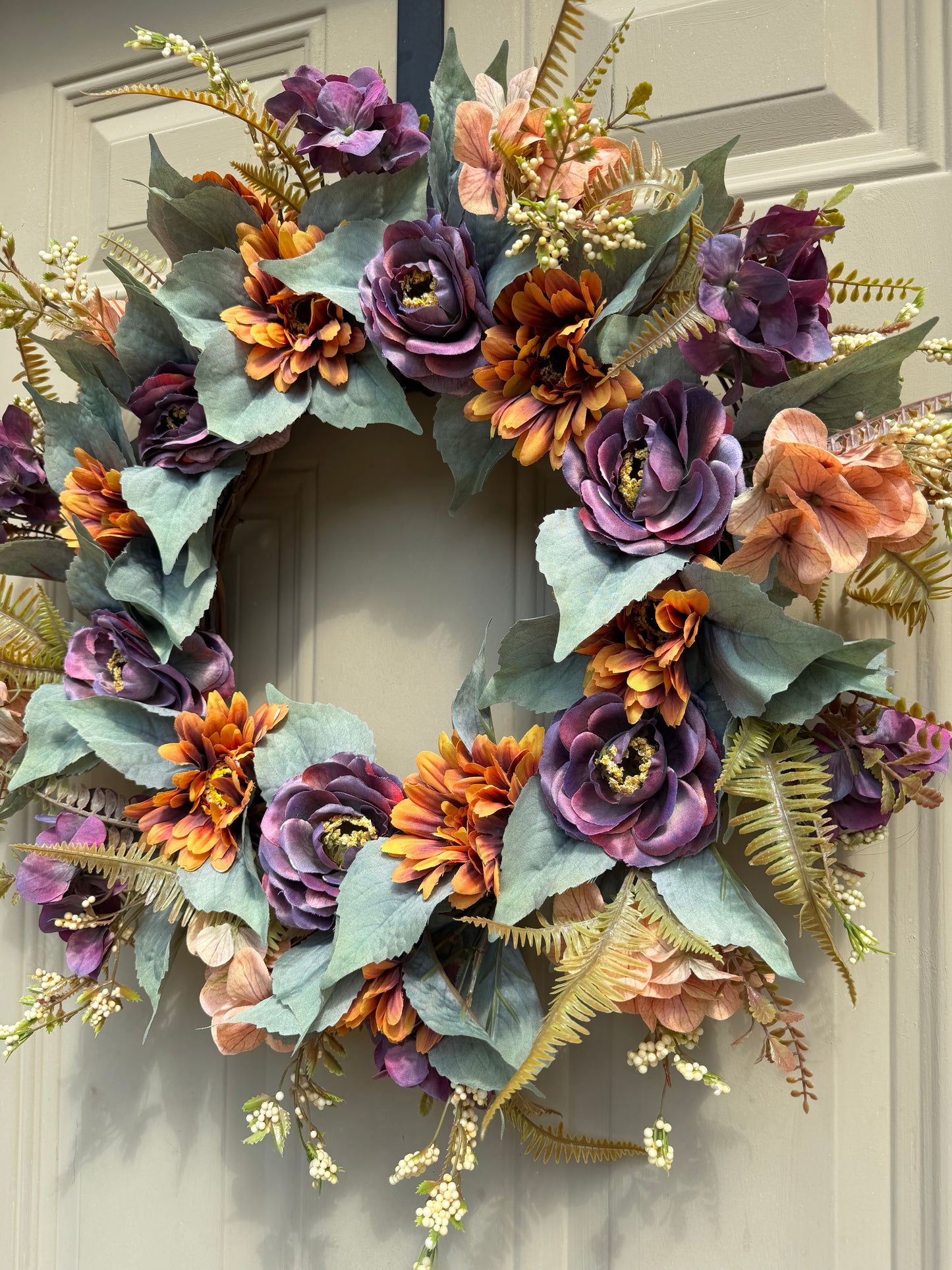 Gerbera and Camellia Fall Wreath