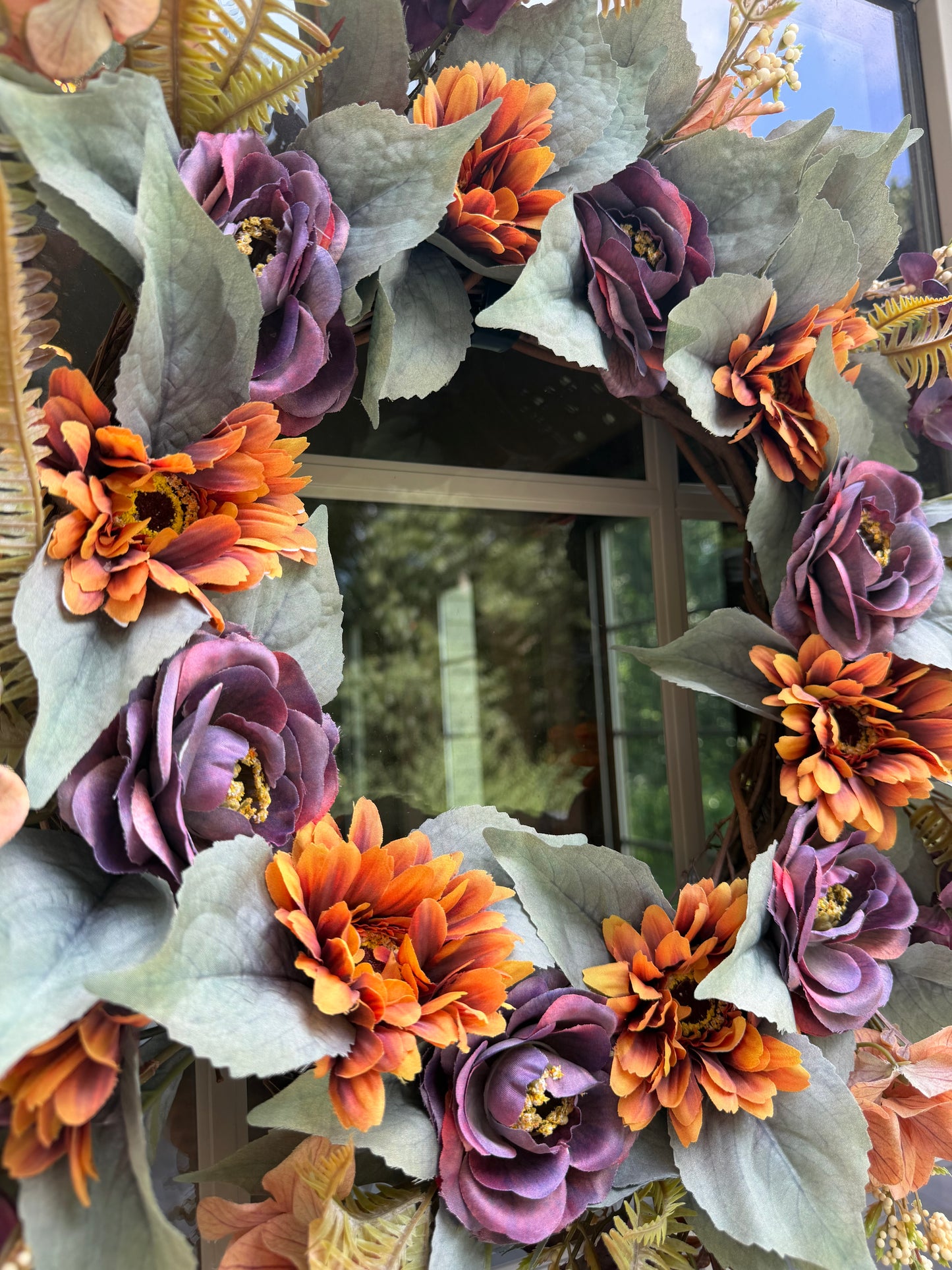 Gerbera and Camellia Fall Wreath