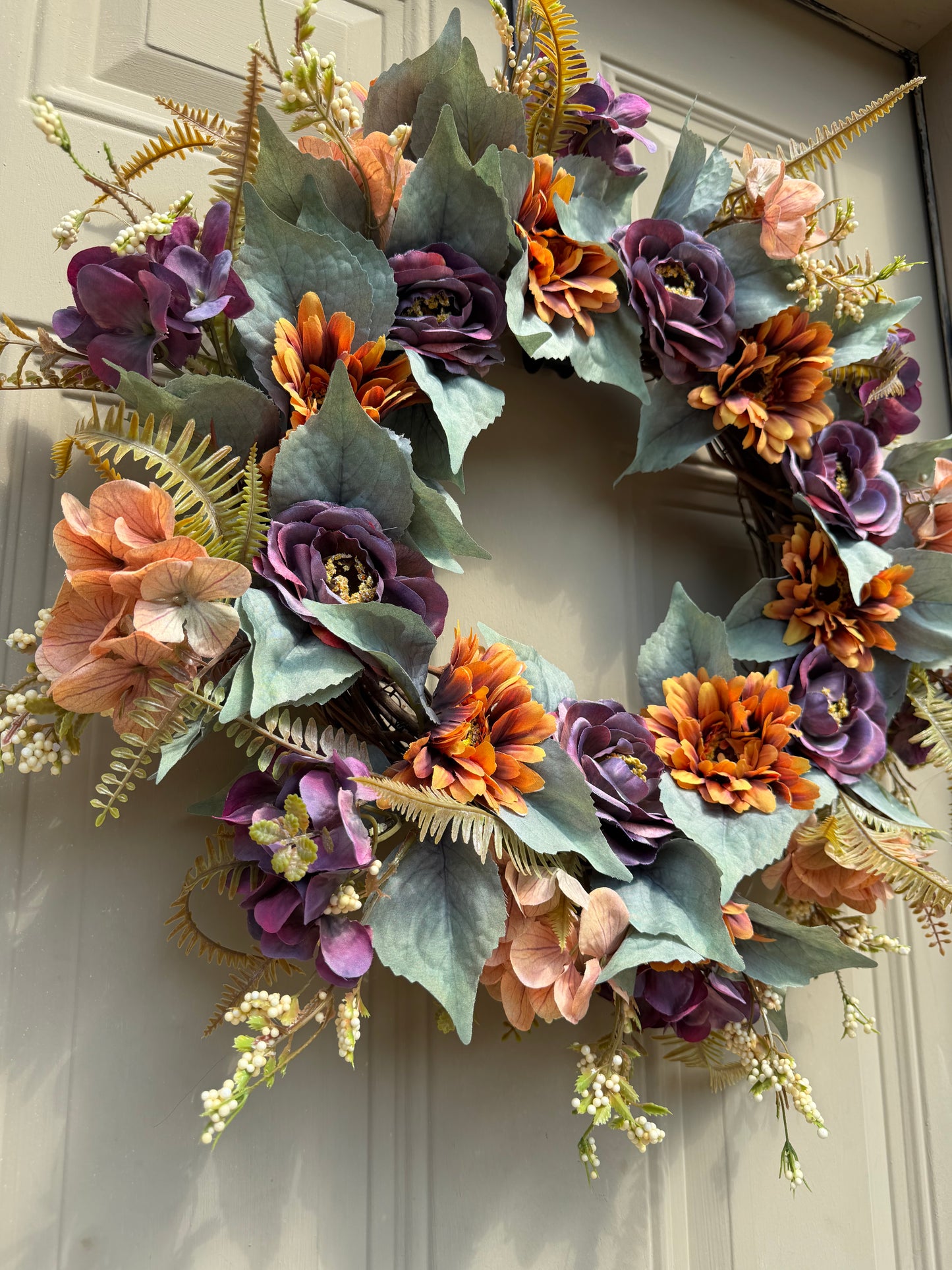 Gerbera and Camellia Fall Wreath