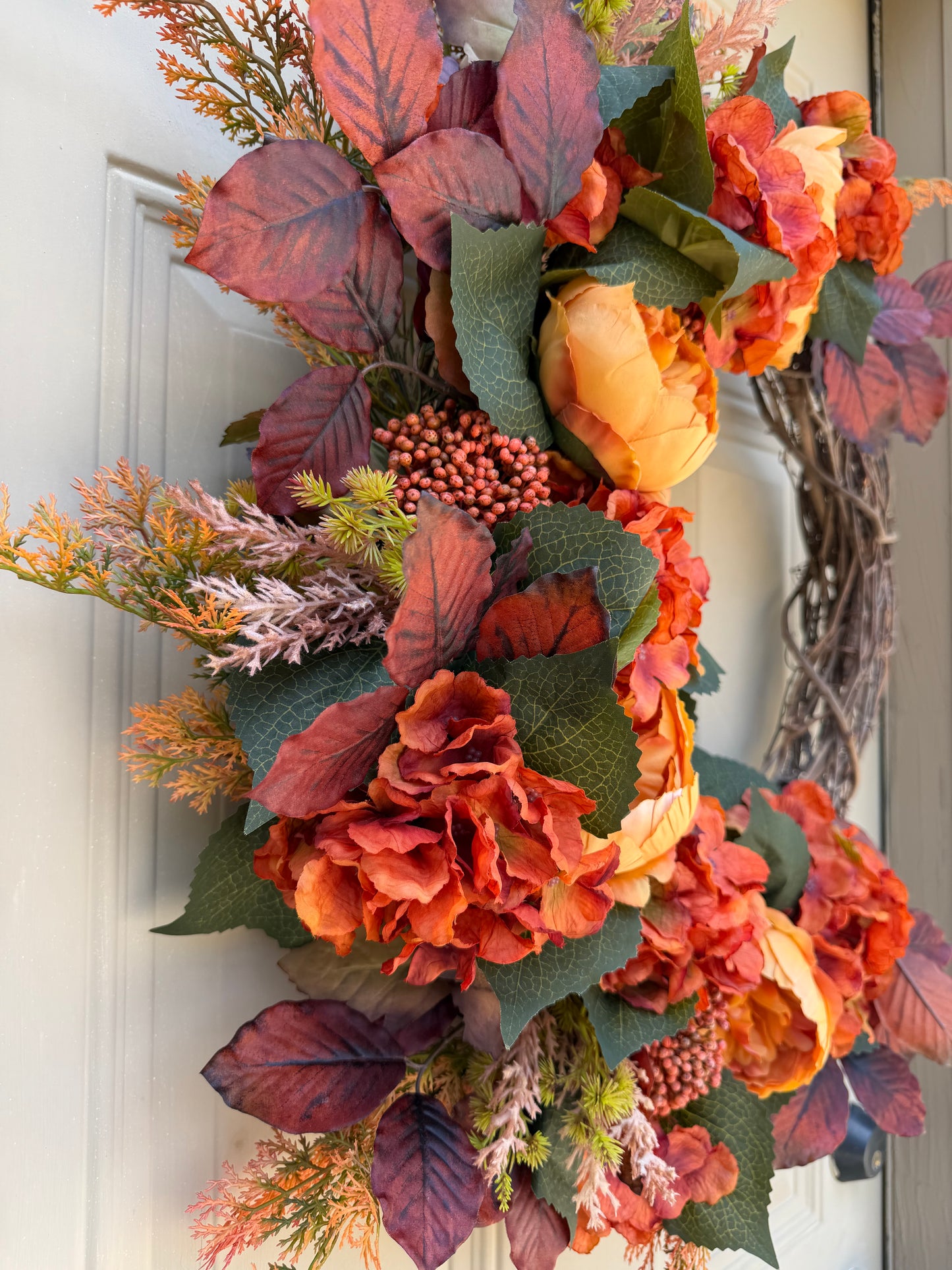 Terracotta Hydrangea & Peony Fall Wreath