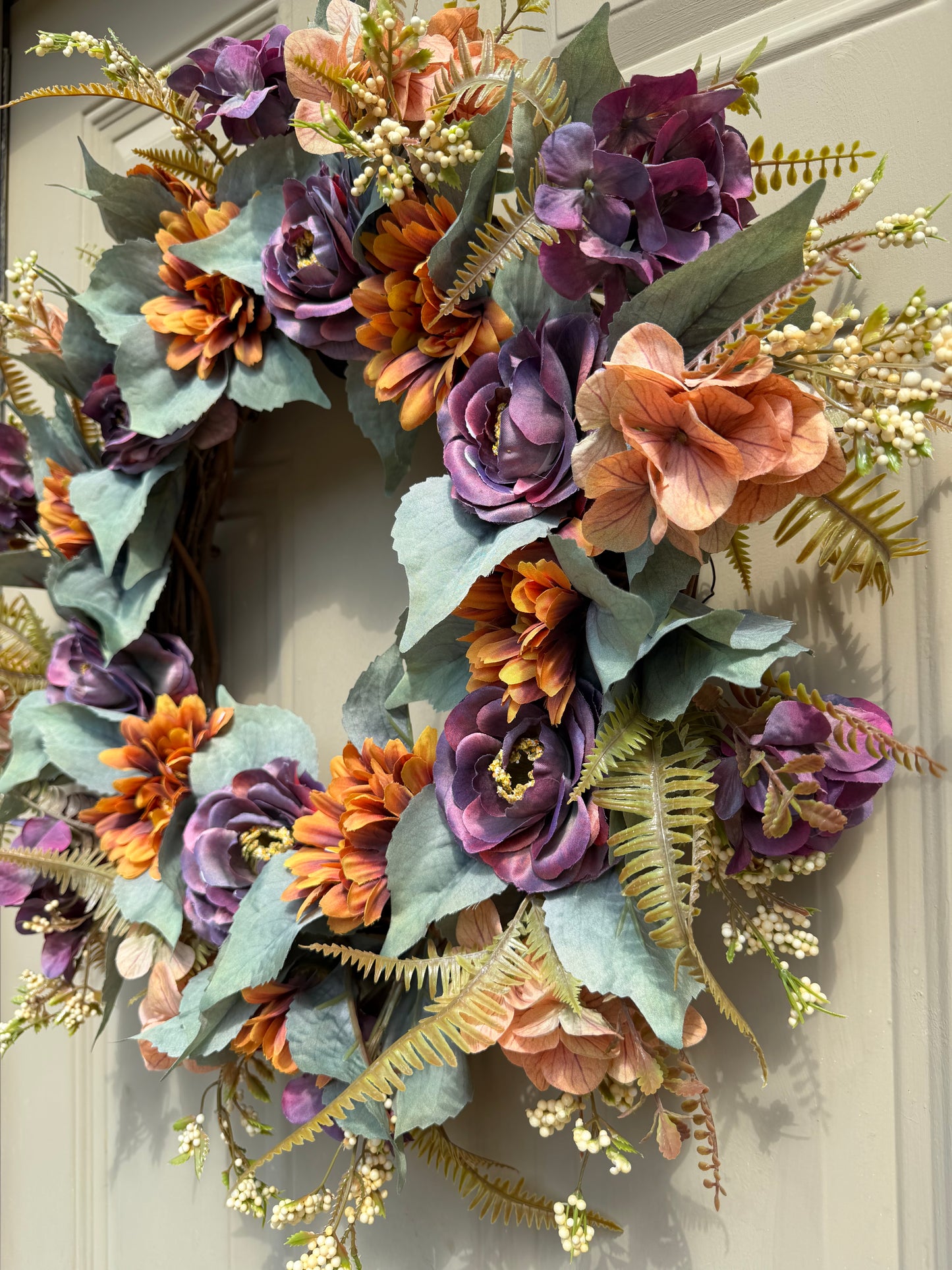 Gerbera and Camellia Fall Wreath
