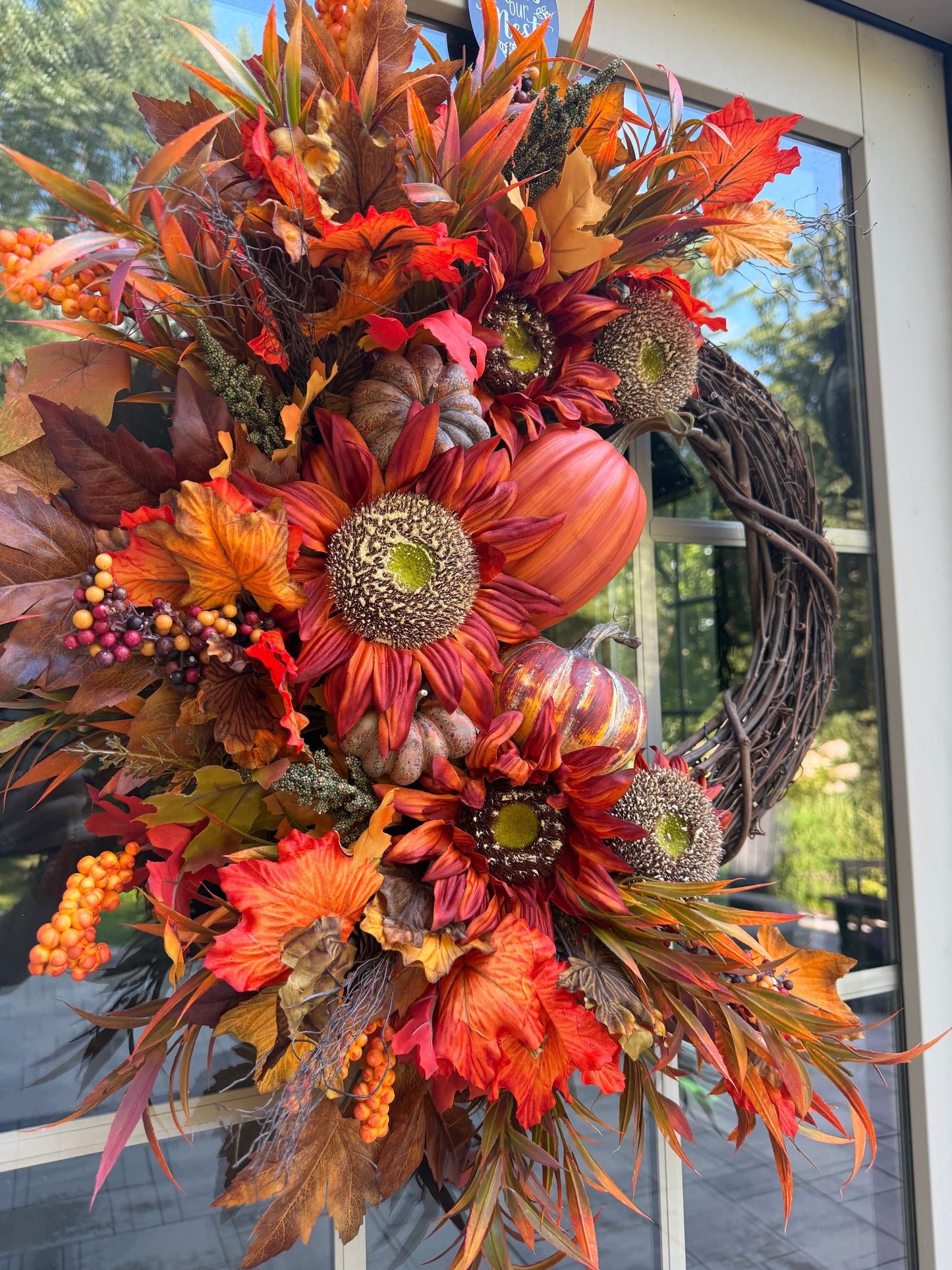 Maple Leaf & Sunflower Fall Wreath