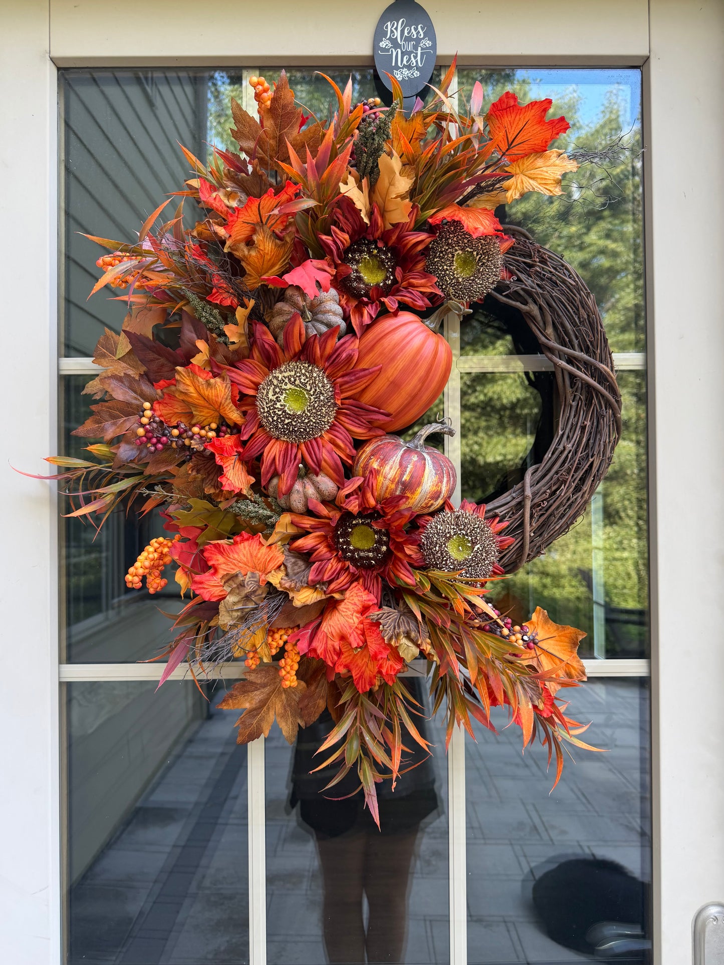Maple Leaf & Sunflower Fall Wreath