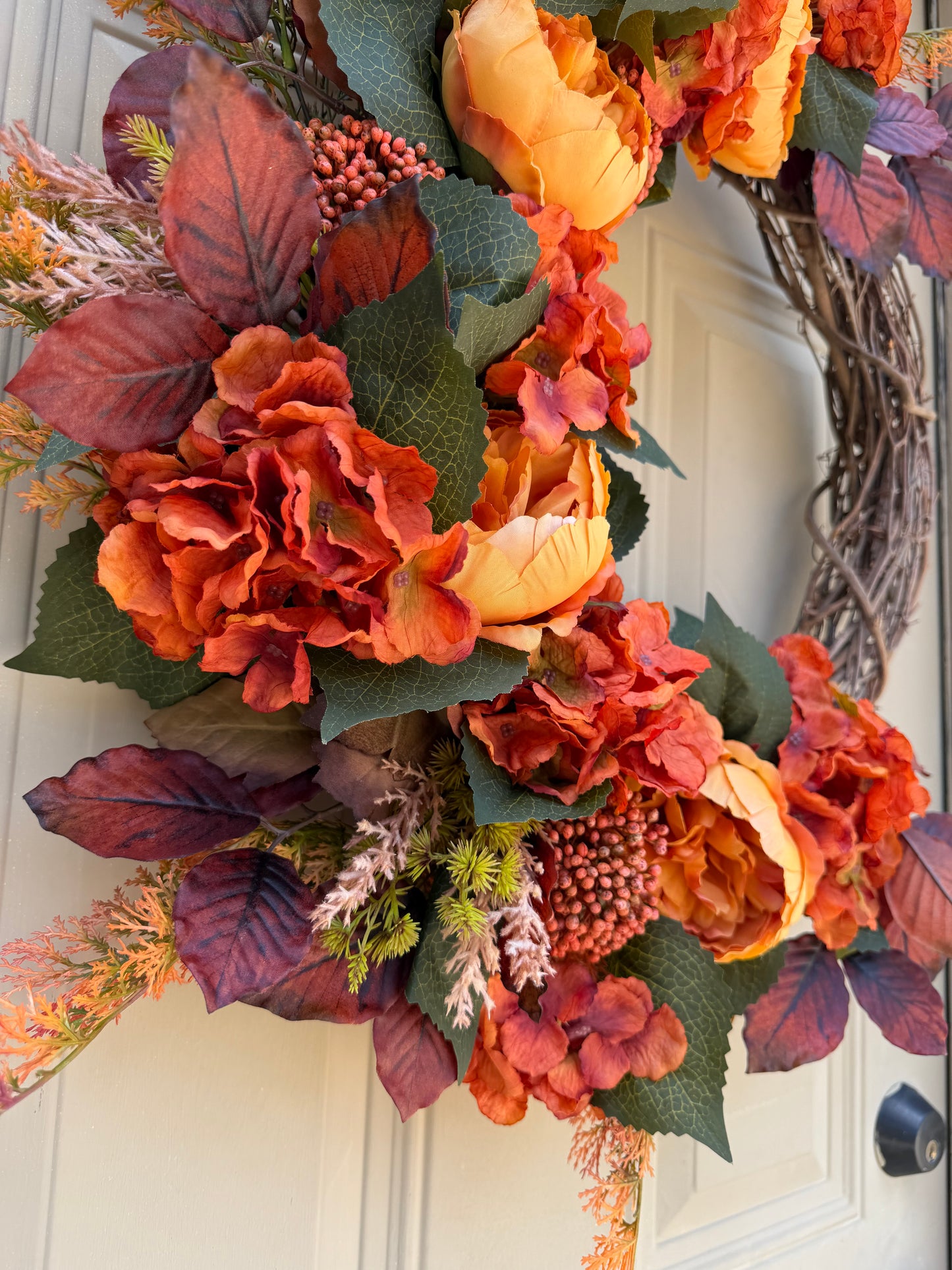 Terracotta Hydrangea & Peony Fall Wreath
