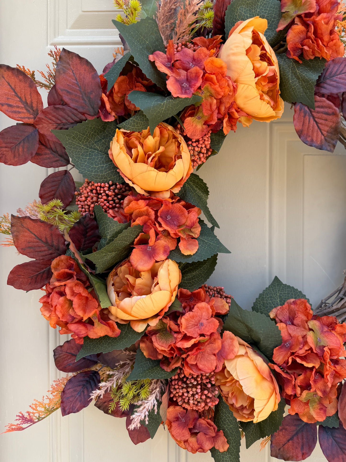 Terracotta Hydrangea & Peony Fall Wreath