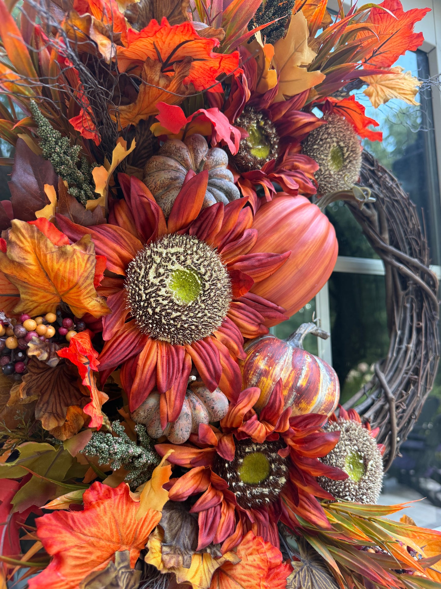 Maple Leaf & Sunflower Fall Wreath