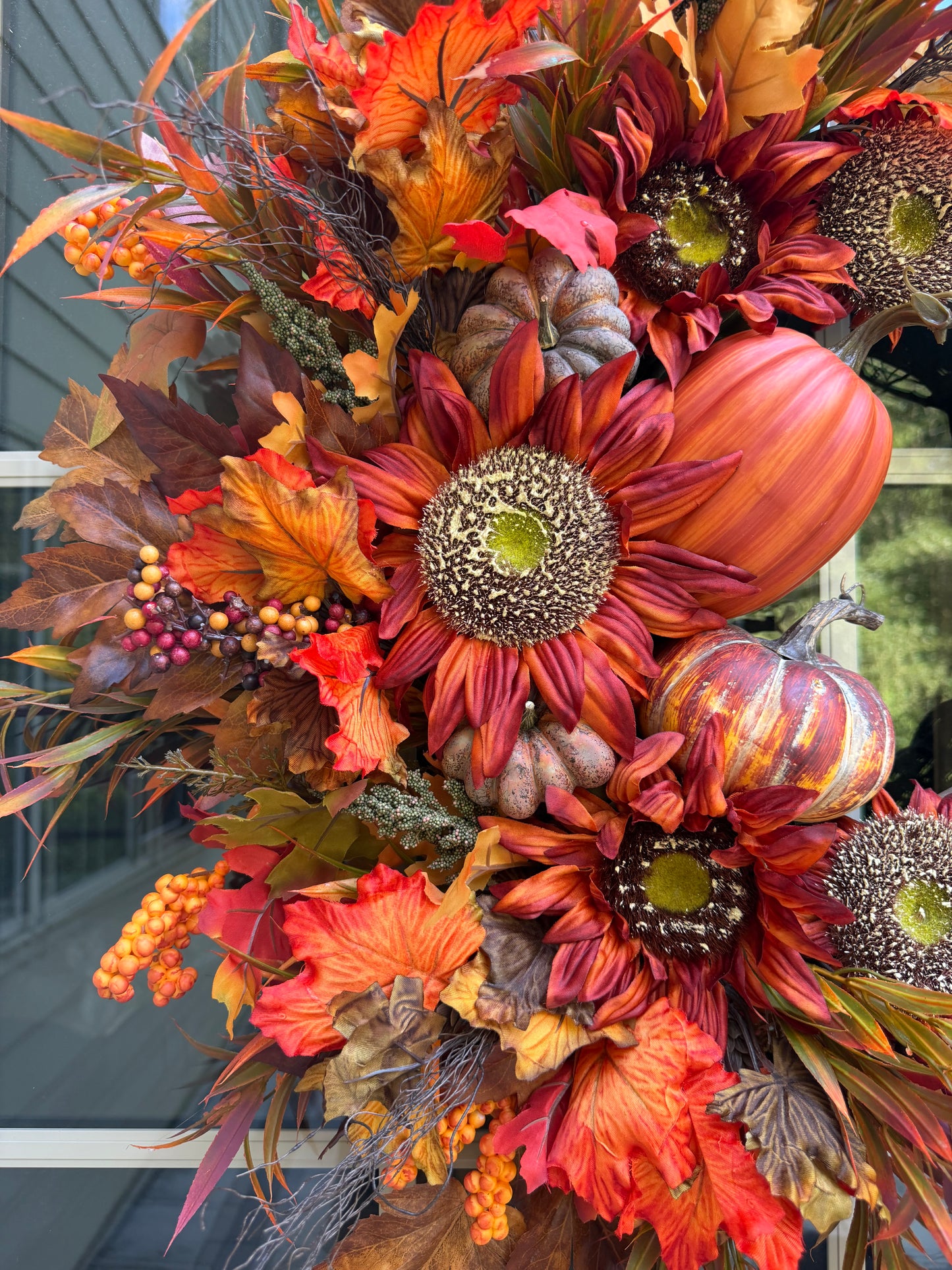 Maple Leaf & Sunflower Fall Wreath