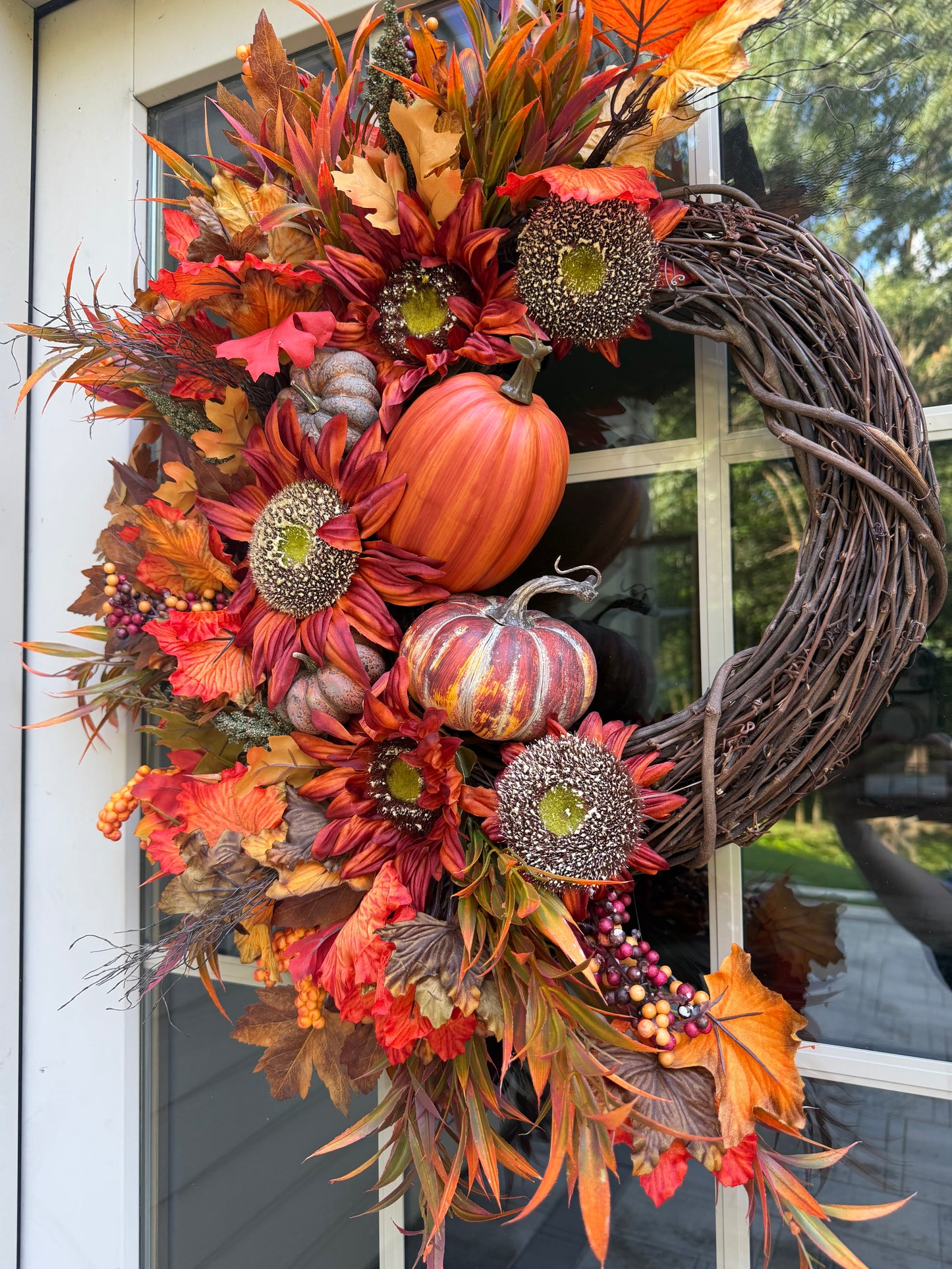 Maple Leaf & Sunflower Fall Wreath