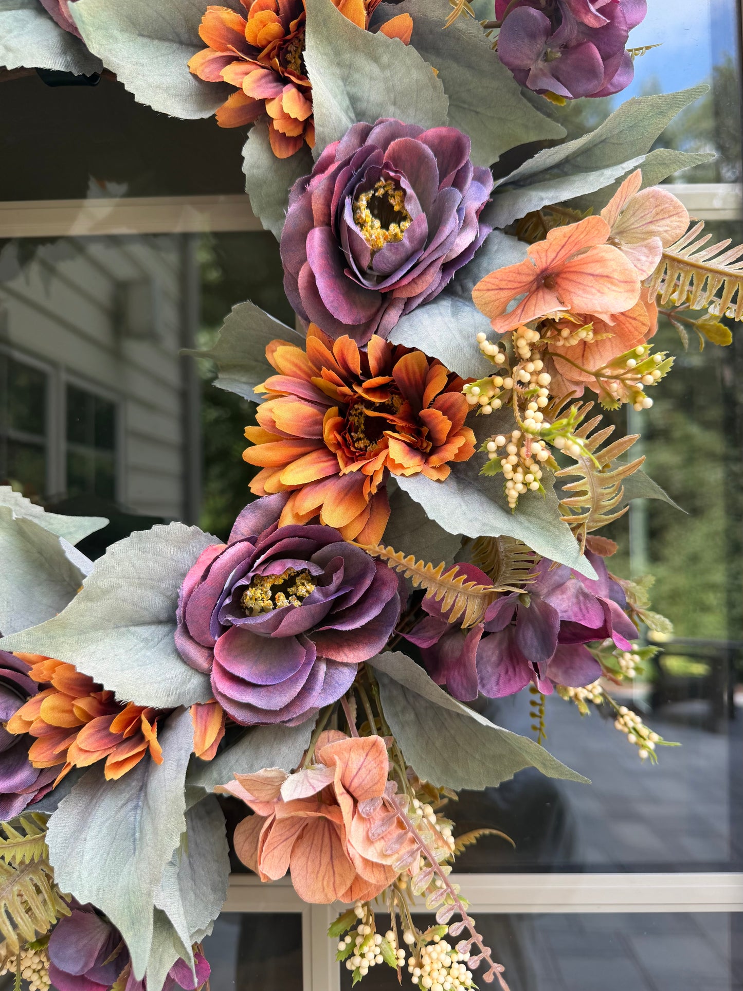 Gerbera and Camellia Fall Wreath