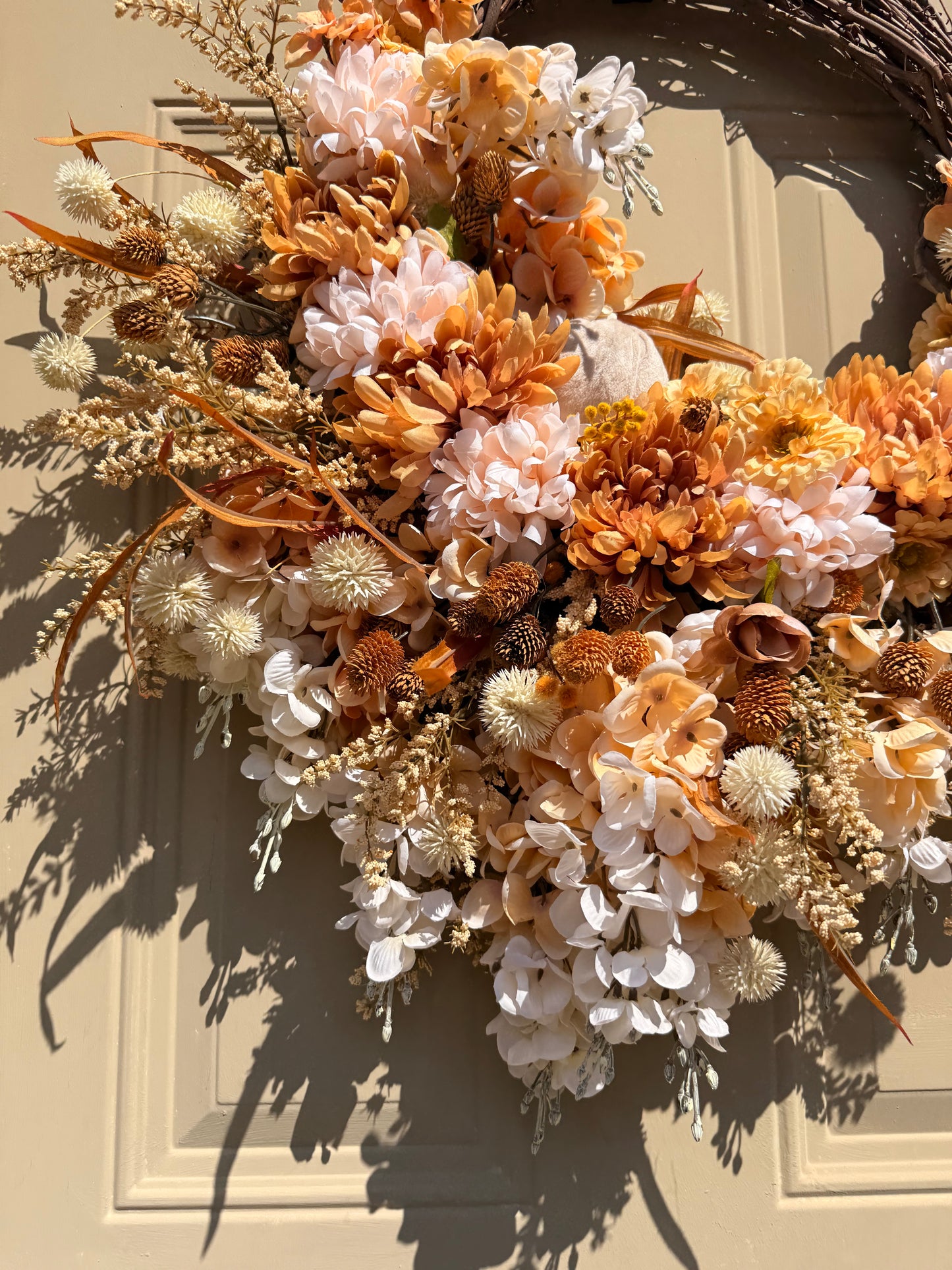 Beige & Cream-Colored Neutral Fall Wreath