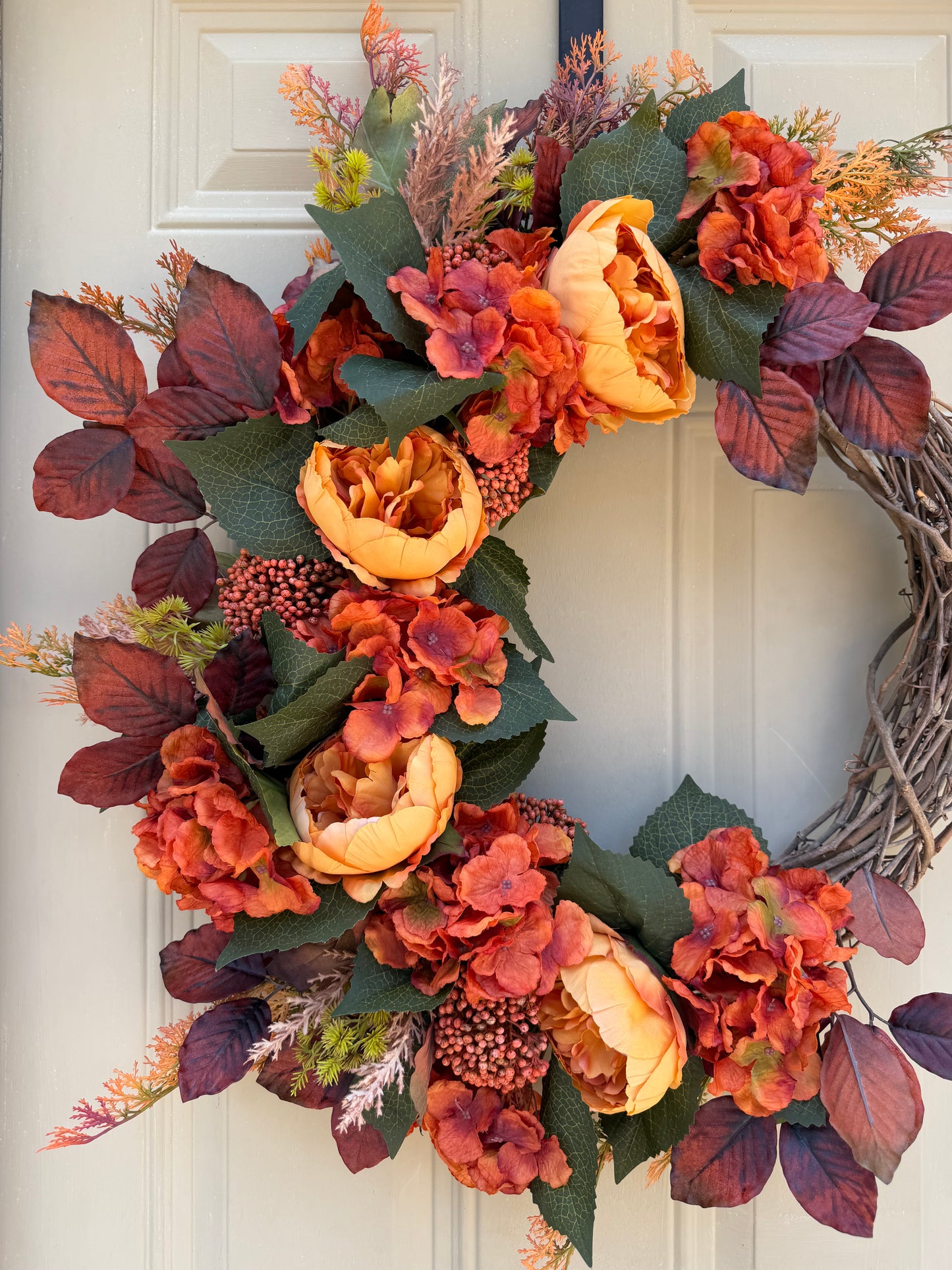 Terracotta Hydrangea & Peony Fall Wreath