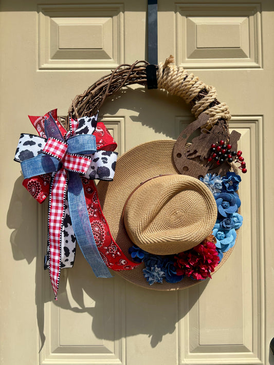 Cowgirl Farmhouse Wreath